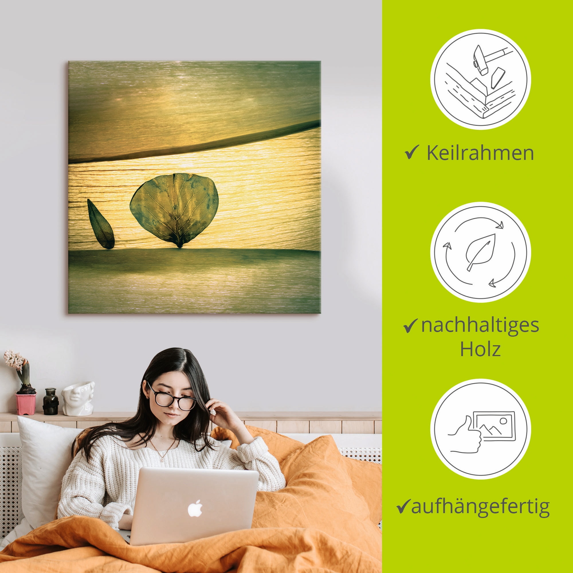 Artland Wandbild »Frühling?«, Blätter, (1 St.), als Leinwandbild, Poster, Wandaufkleber in verschied. Größen