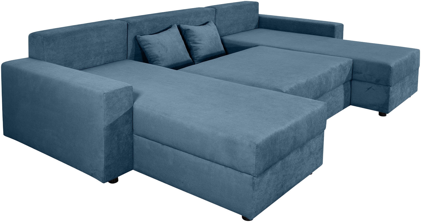 COLLECTION AB Wohnlandschaft »Pico U-Form, Breite 252, mit Schlaffunktion, Bettkasten & Zierkissen«, Wohnlandschaft,2 X Ottomane,Polyätherschaum Polsterung