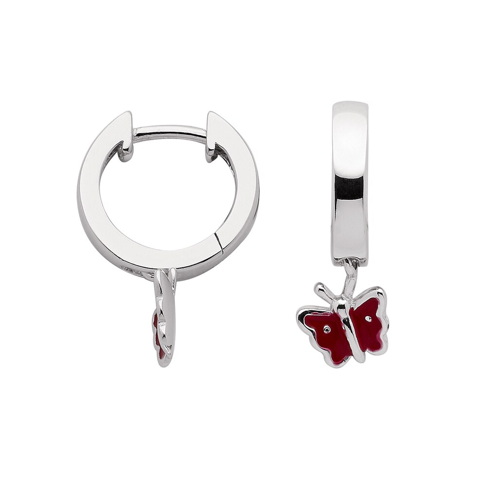 Adelia´s Paar Ohrhänger »925 Silber Ohrringe Creolen Schmetterling Ø 12 9  mm« Silberschmuck für Damen