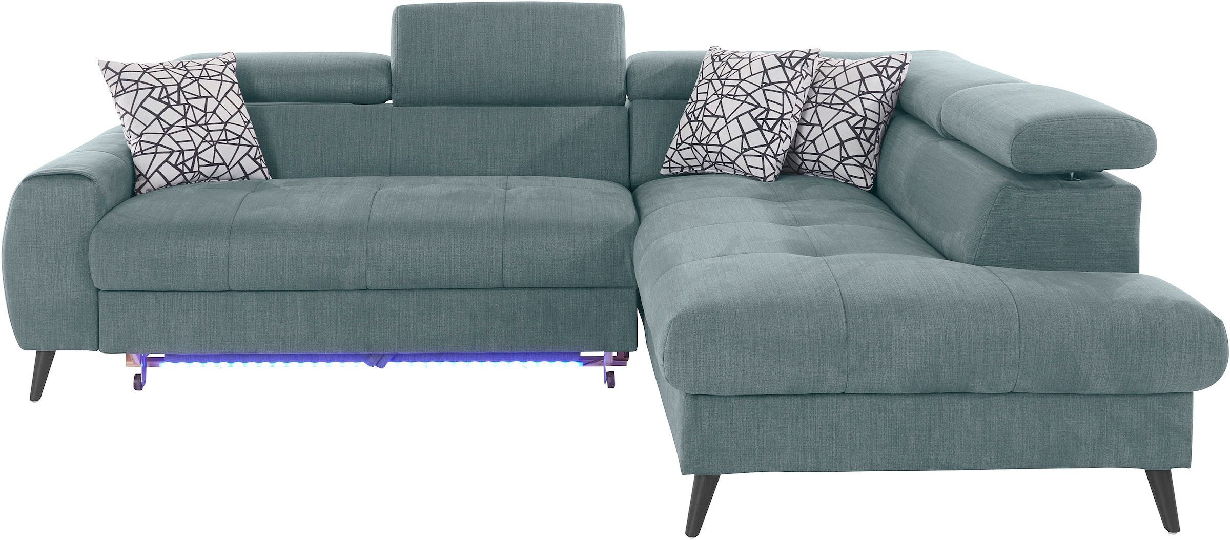 COTTA Ecksofa »Mia L-Form«, 3-tlg.-Kissen-Set, Ottomane, wahlweise mit oder ohne RGB-Beleuchtung