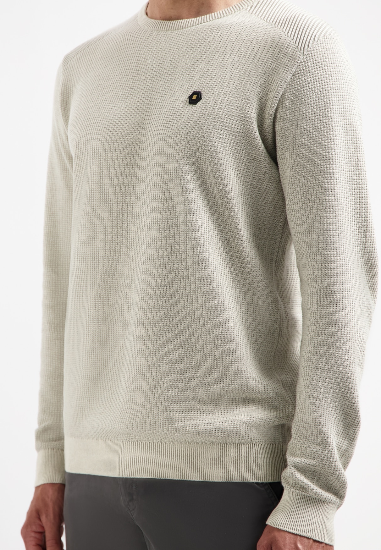 NO EXCESS V-Ausschnitt-Pullover »No Excess Pullover mit Schulterrippung«