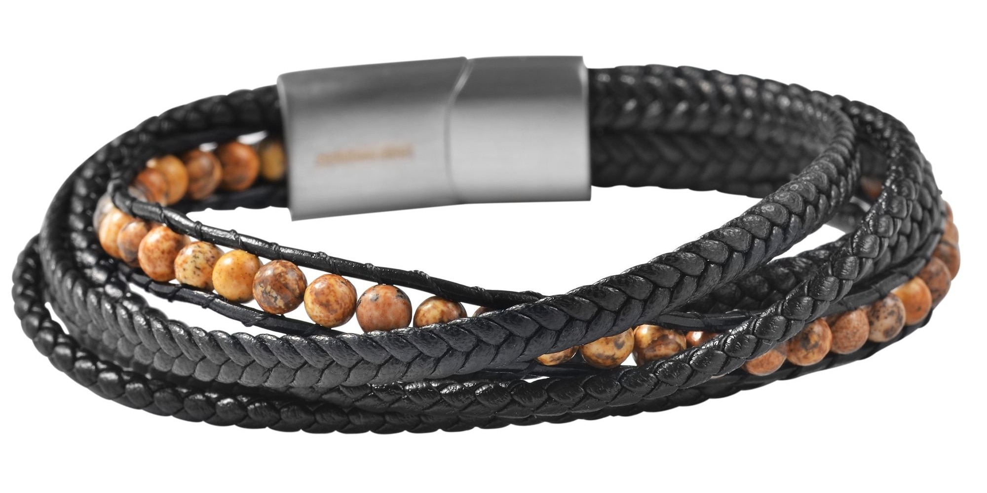 Adelia´s Armband »Armband – Lederarmband aus Leder mit Jaspis 23 cm« Ideal als Geschenk für besondere Anlässe