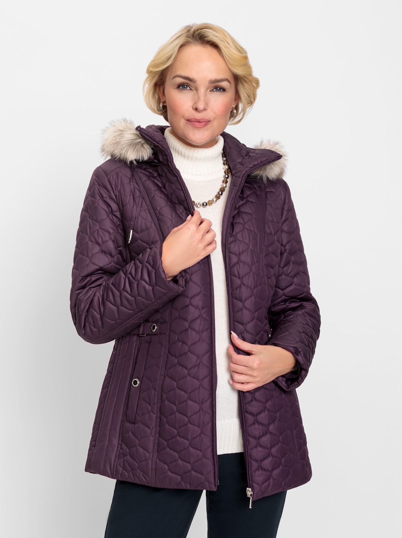 Classic Steppjacke, mit Kapuze