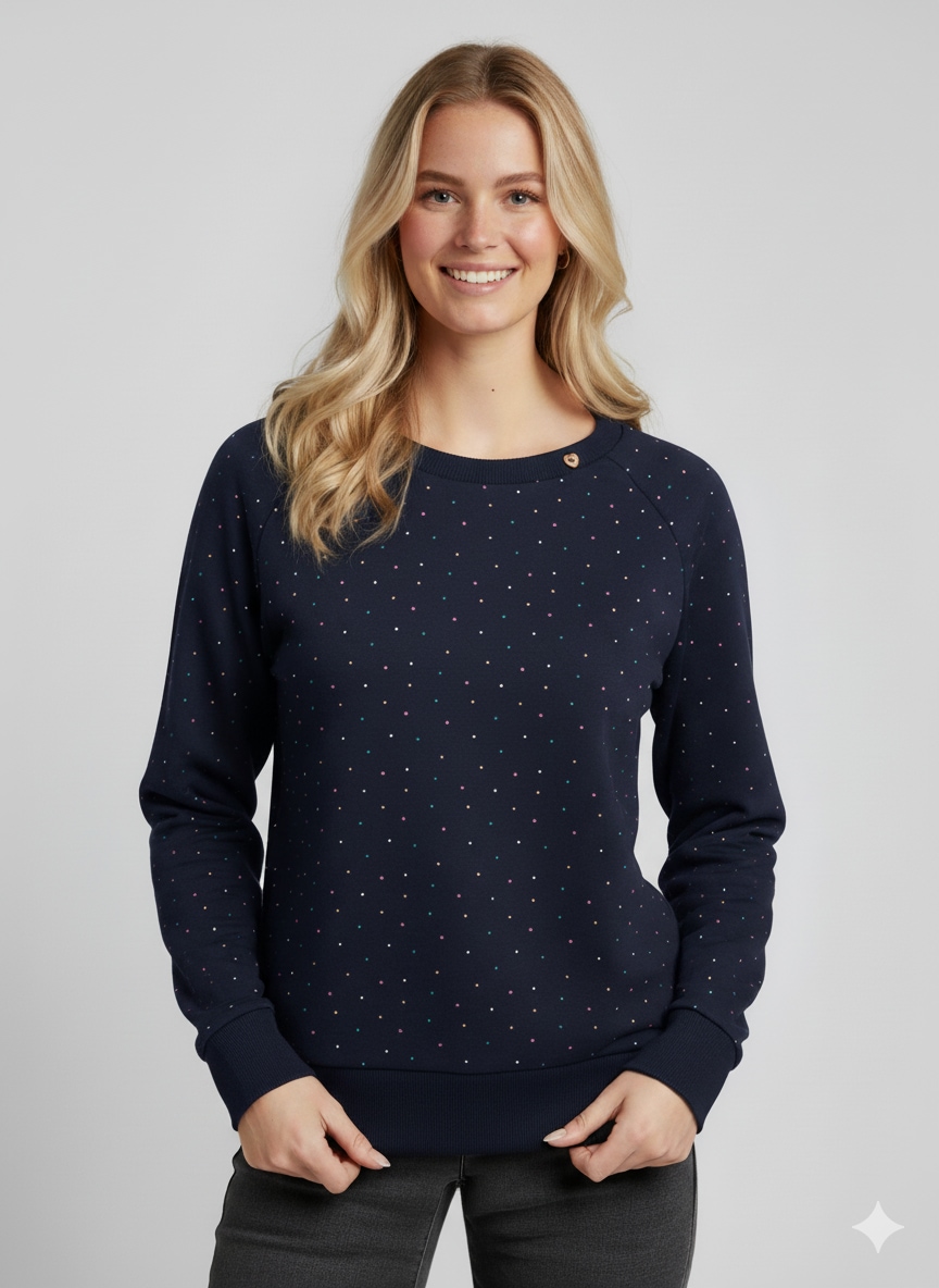 Ragwear "JOHANKA MULTIDOTS O", aus Baumwolle und Polyester, normale Passform, mit Rundhalsausschnitt