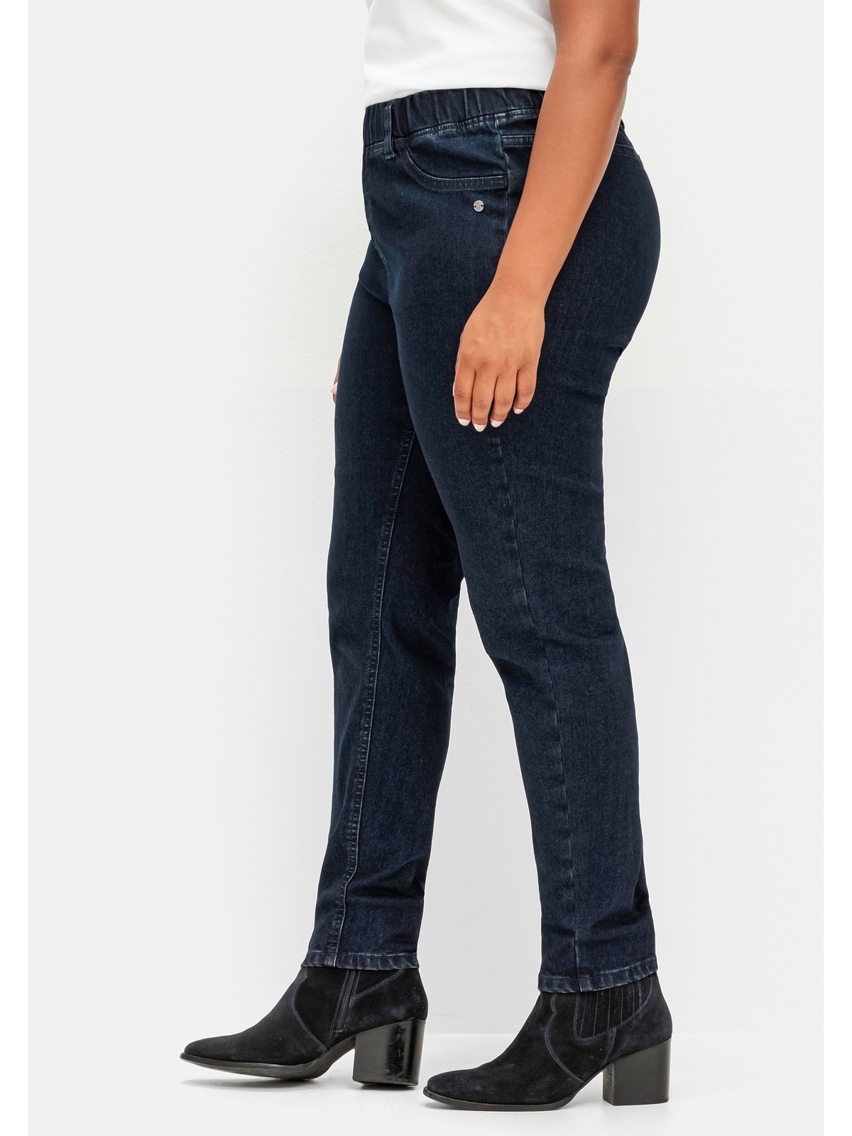Sheego Stretch-Jeans »Große Größen«, mit Schlupfbund, innen angeraut für  kaufen | BAUR