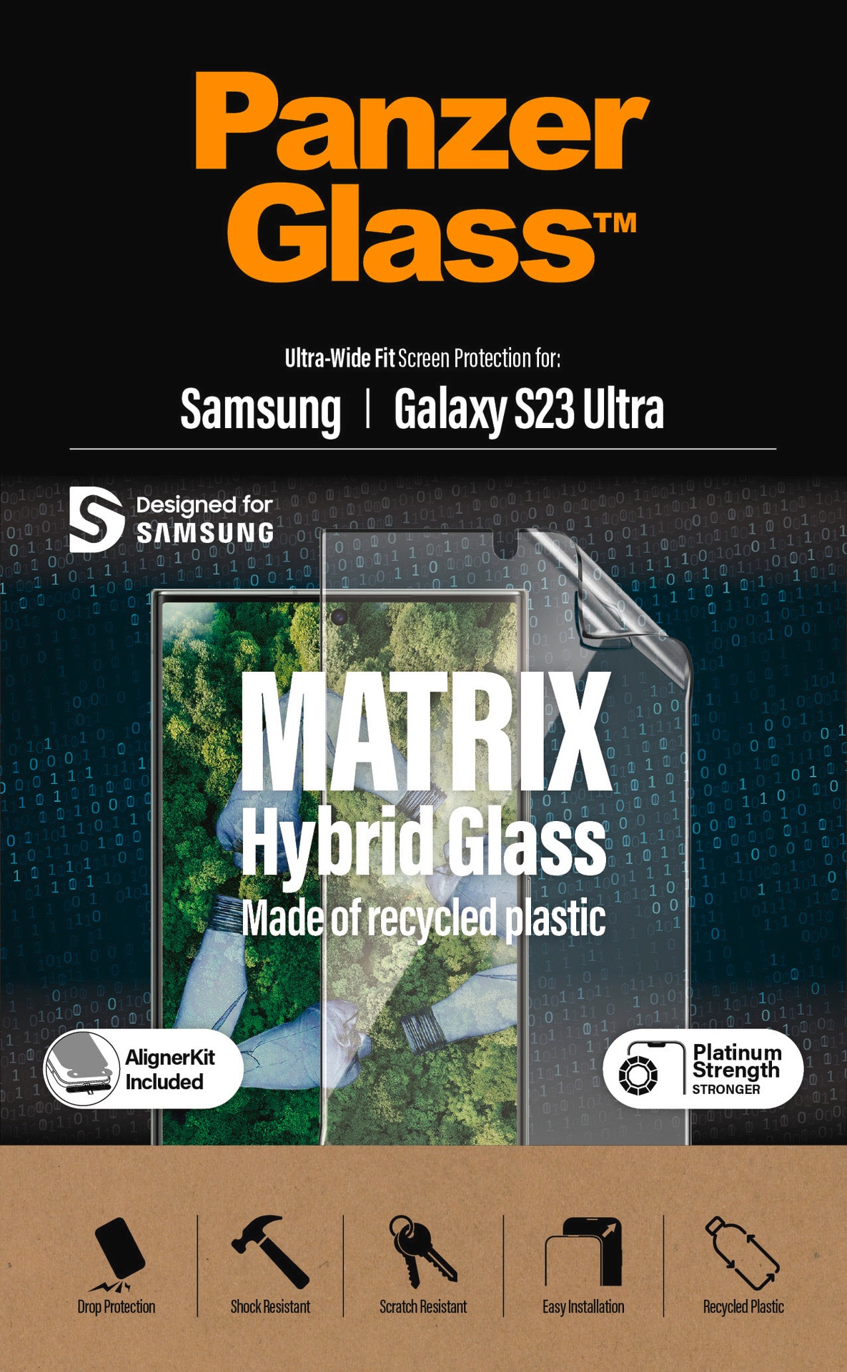 PanzerGlass Displayschutzfolie »Displayschutz - Samsung Galaxy S23 Ultra UWF PET-Flaschen AB wA«