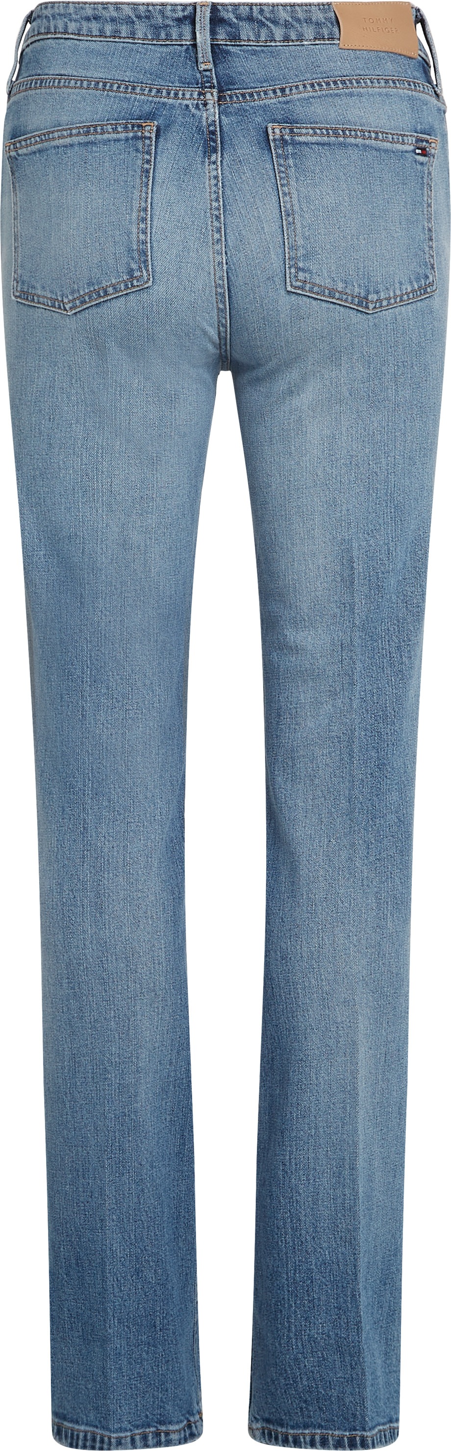 Tommy Hilfiger Bootcut-Jeans »Bootcut Regular Waist«, mittlere normale Leibhöhe, mit Bügelfalten, mit Nieten