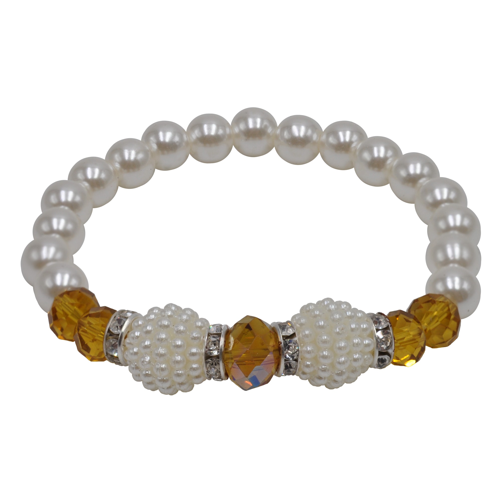 Steuer Collierkettchen »Metall Glasstein mittelbraun Glasperle weiß«