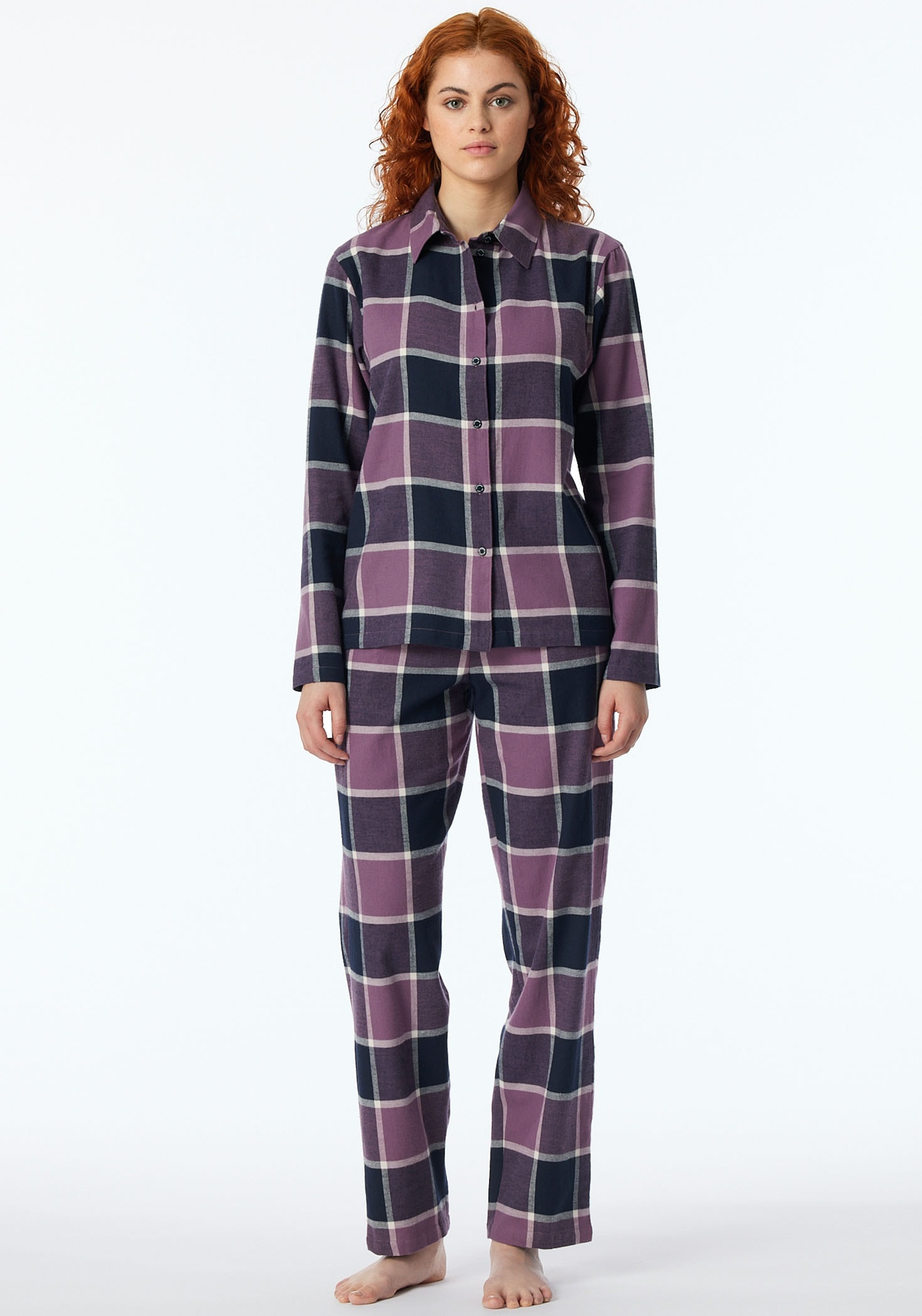 Schiesser Pyjama "Selected Premium Warming" 2 Stk. tlg., mit klassischem Ka günstig online kaufen
