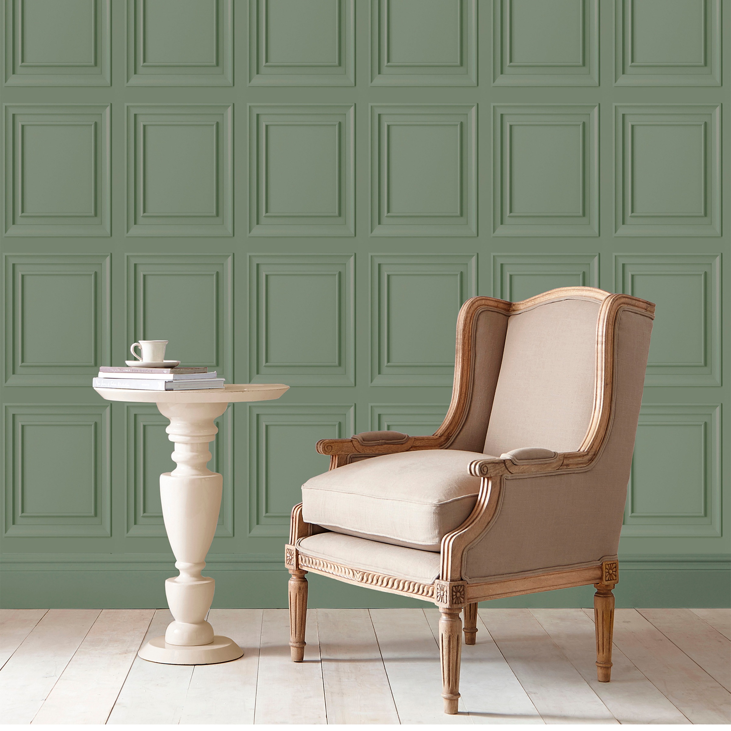 Laura Ashley Vliestapete "Laura Ashley Redbrook Wood Panel Sage Vliestapete" 3D-Optik Glatt Laura Ashley Redbrook Wood Panel Sage Vliestapete