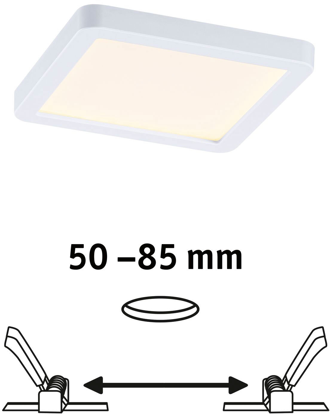 Paulmann LED Bad-Einbauleuchte »Areo«, Schutzart IP44, Gr. 11,8 x 11,8 cm, inkl. LED Leuchtmittel