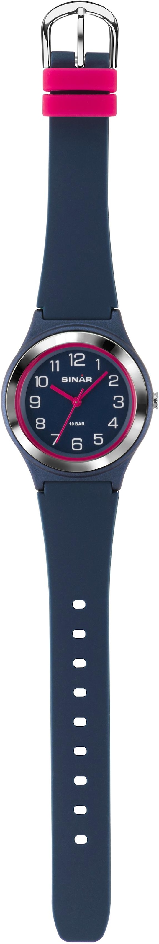 SINAR Quarzuhr, Armbanduhr, Damenuhr,Jugendliche, Silikonarmband, bis 10 bar wasserd.