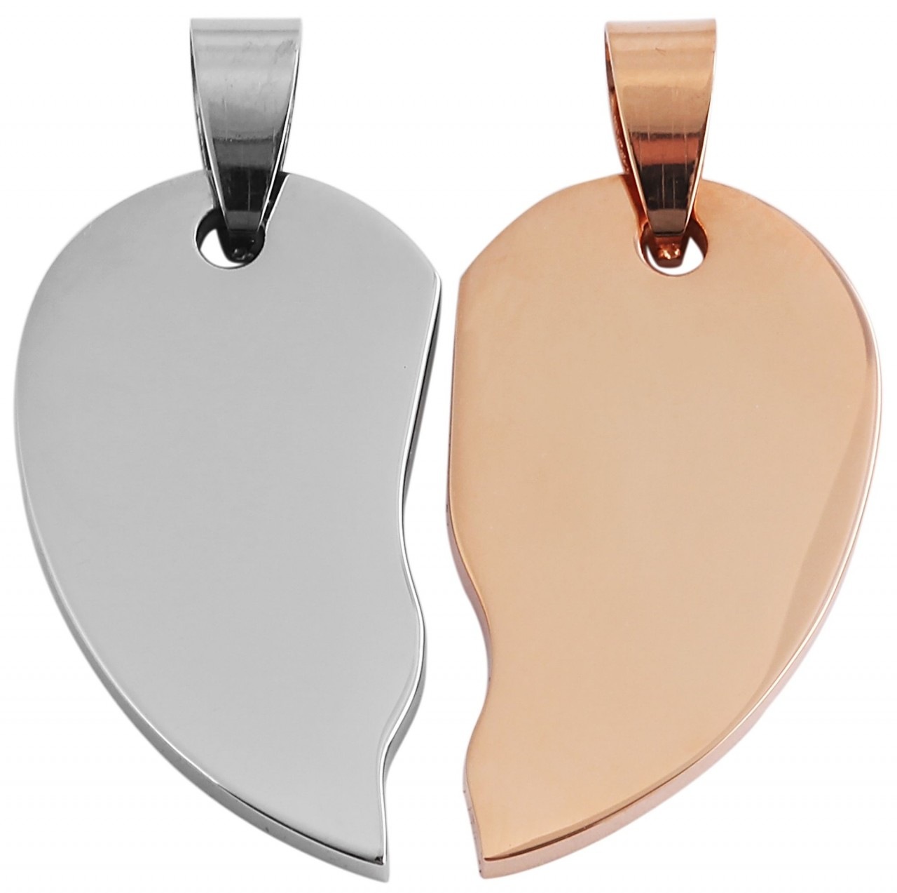 Kettenanhänger ADELIA´S "moderner Herz Anhänger aus Edelstahl", gold, Schmuckanhänger, Damen, Edelstahl, Kettenanhänger