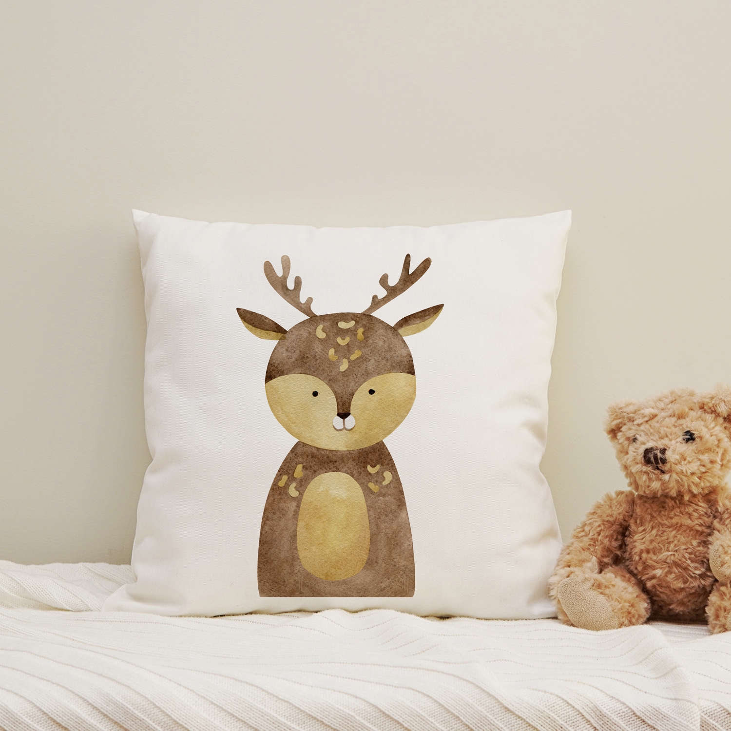 queence Dekokissen "Wildtierbaby" Kissenhülle mit HD Premium Druck, geruchsneutral, 40x40cm