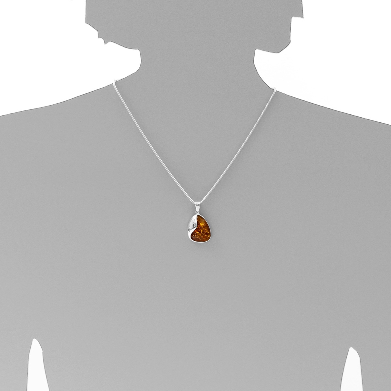 OSTSEE-SCHMUCK Kettenanhänger »- Jeska 34 mm - Silber 925/000 - Bernstein«