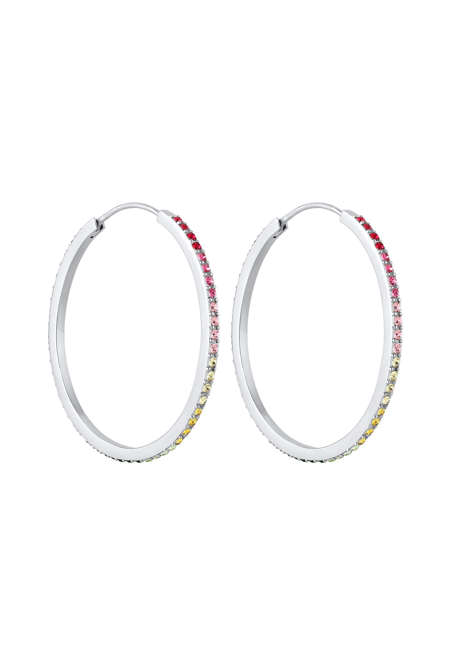 Elli Paar Creolen »Creole Regenbogen Kristalle 925 Silber«
