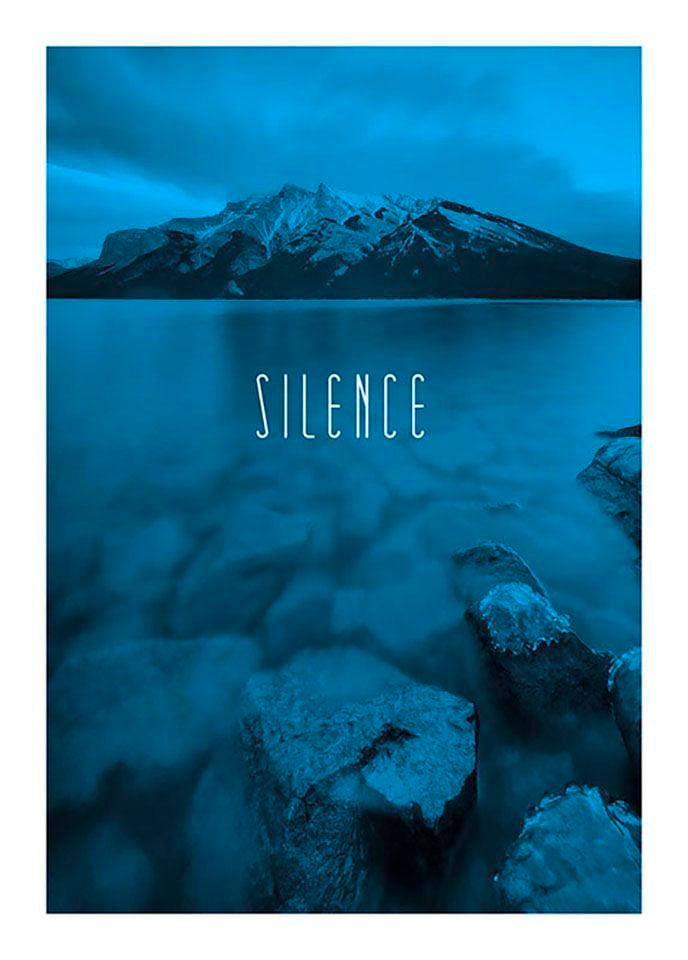 Komar Poster "Word Lake Silence Blue", Natur, (1 St.), Kinderzimmer, Schlafzimmer, Wohnzimmer