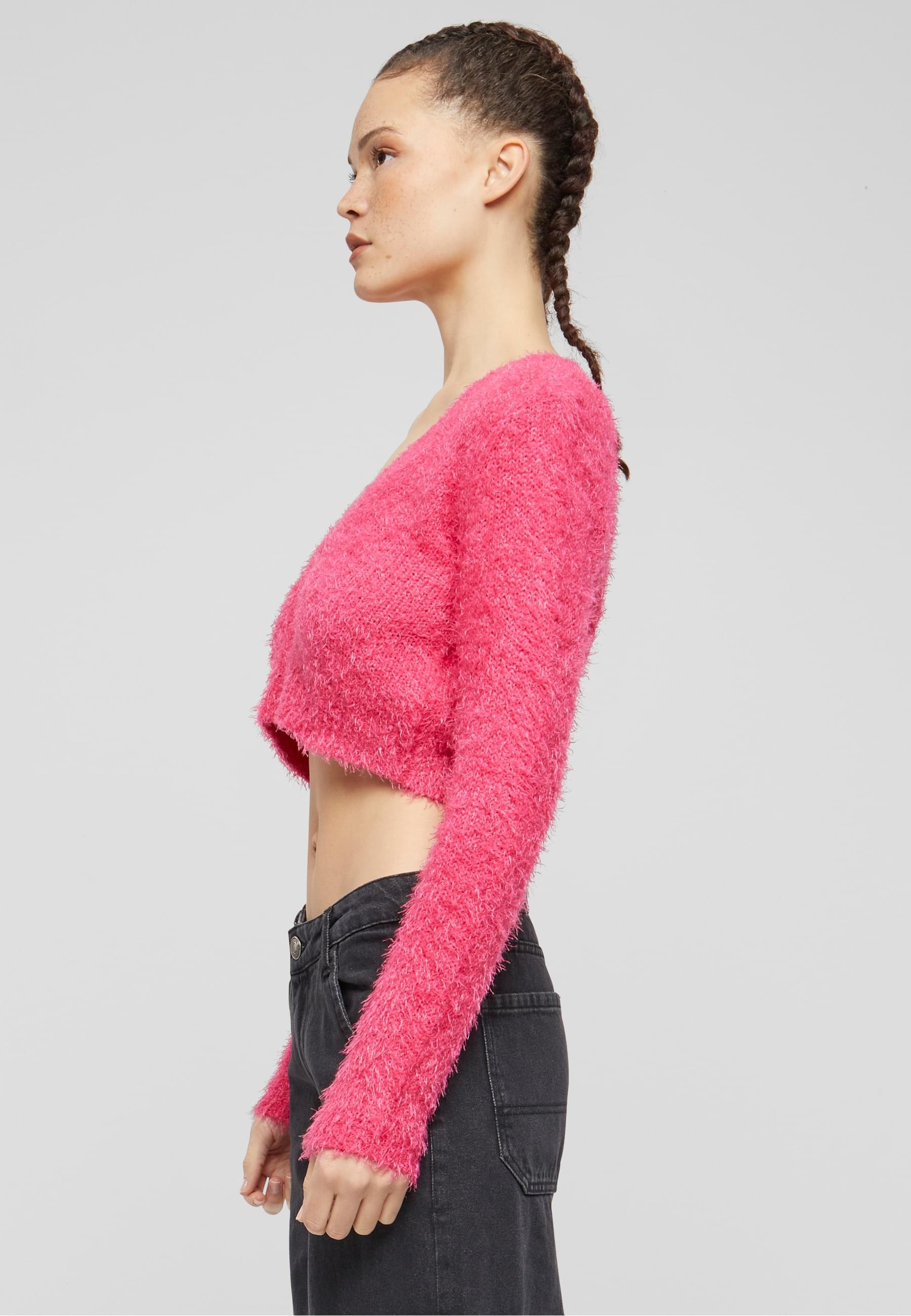 URBAN CLASSICS Strickjacke »Urban Classics Damen Ladies Cropped Feather Cardigan«