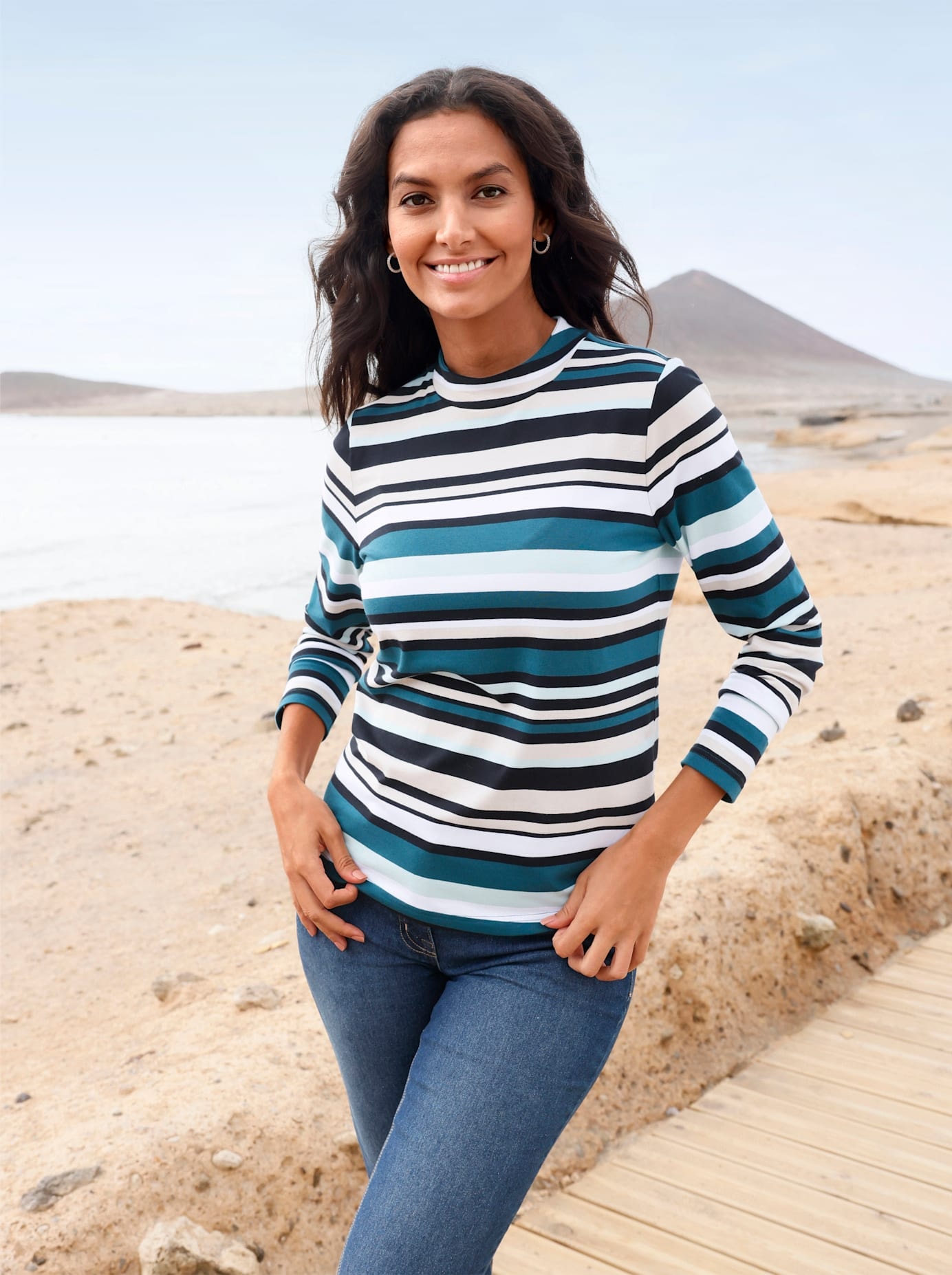 Casual Looks Langarmshirt "Stehkragen-Shirt" 1