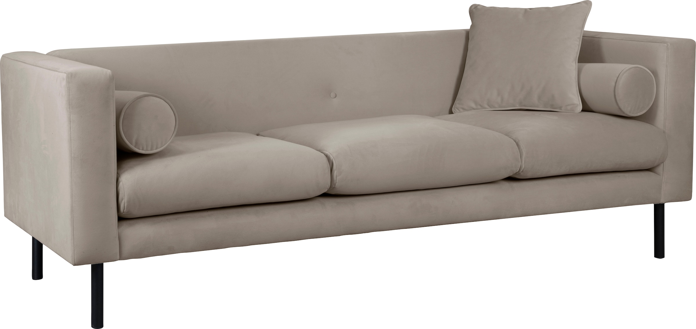 Guido Maria Kretschmer Home&Living 3-Sitzer »Lillibeth Designsofa mit Wellenunterfederung, Maße B/T/H: 218/74/83 cm«, Zierkissen als Wendekissen, Bezug Samtoptik oder Cord