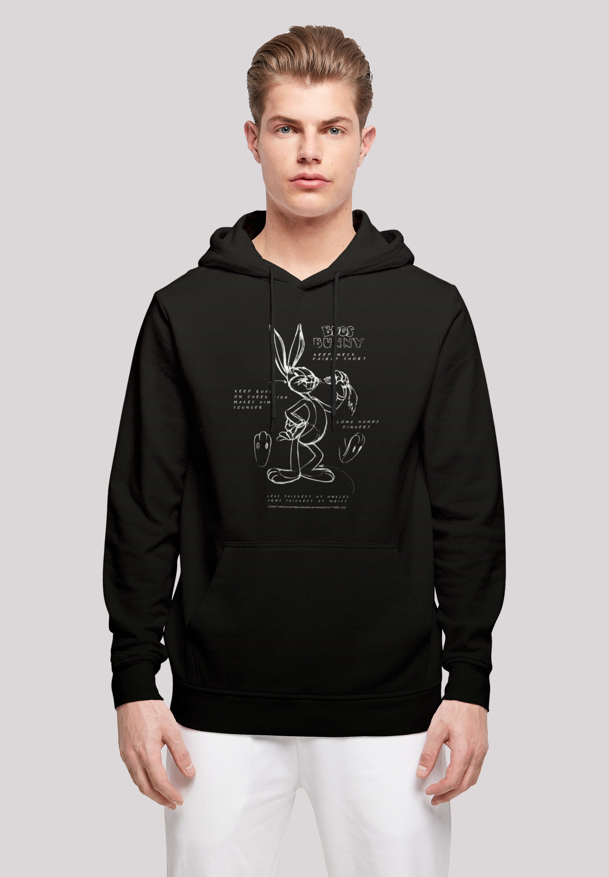 F4NT4STIC Kapuzenpullover »Looney Tunes Bugs Bunny Drawing Instruction«, Print