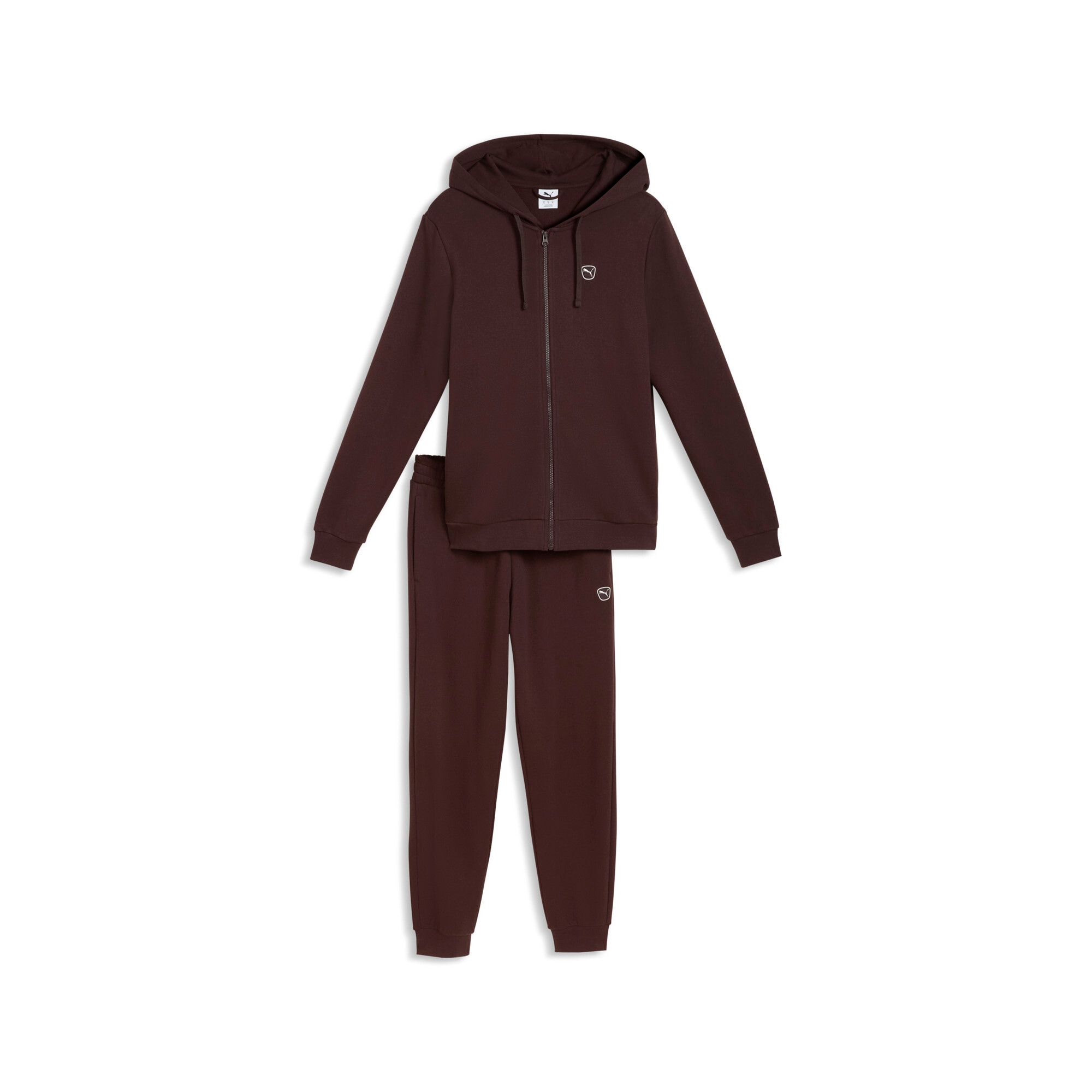 PUMA Trainingsanzug "ESS ELEVATED SUIT FL" 2 mit Kapuze und Stehkragen, aus Baumwolle