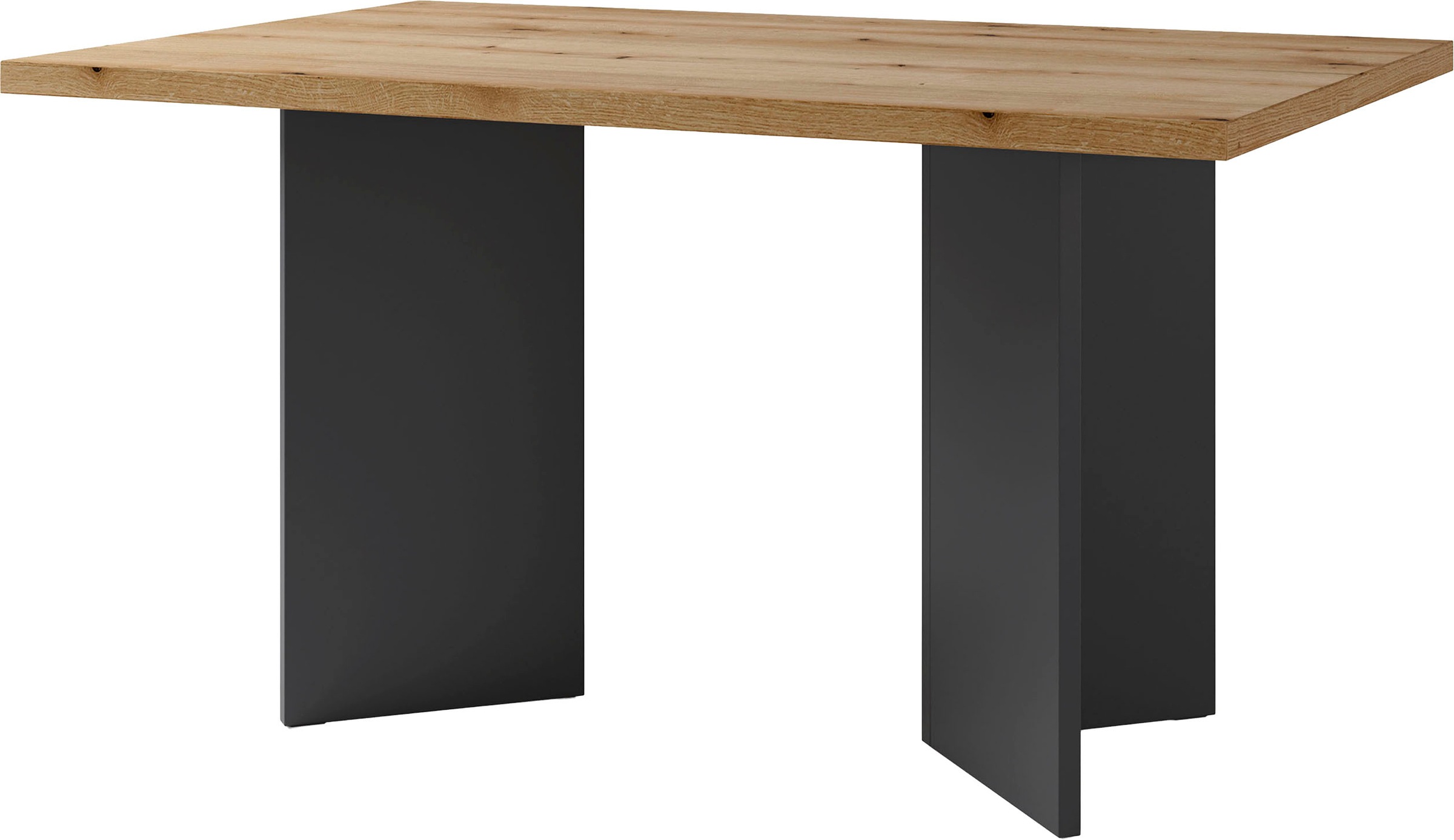 Esstisch BYLIVING "Marten", anthrazit, evoke eiche, B:140cm H:75,5cm T:90cm, Tische, Esstisch, moderner Wangentisch in Eiche Nachbildung, 140 und 160 cm 3