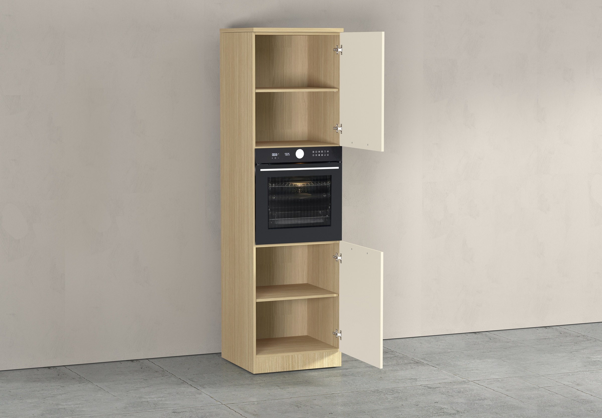 KOCHSTATION Backofenumbauschrank »Luna, Backofenschrank, Backofen-Hochschrank, Made in Italy« B/T/H: 60×60×214,5 cm, Oberplatte mit 25 mm Stärke