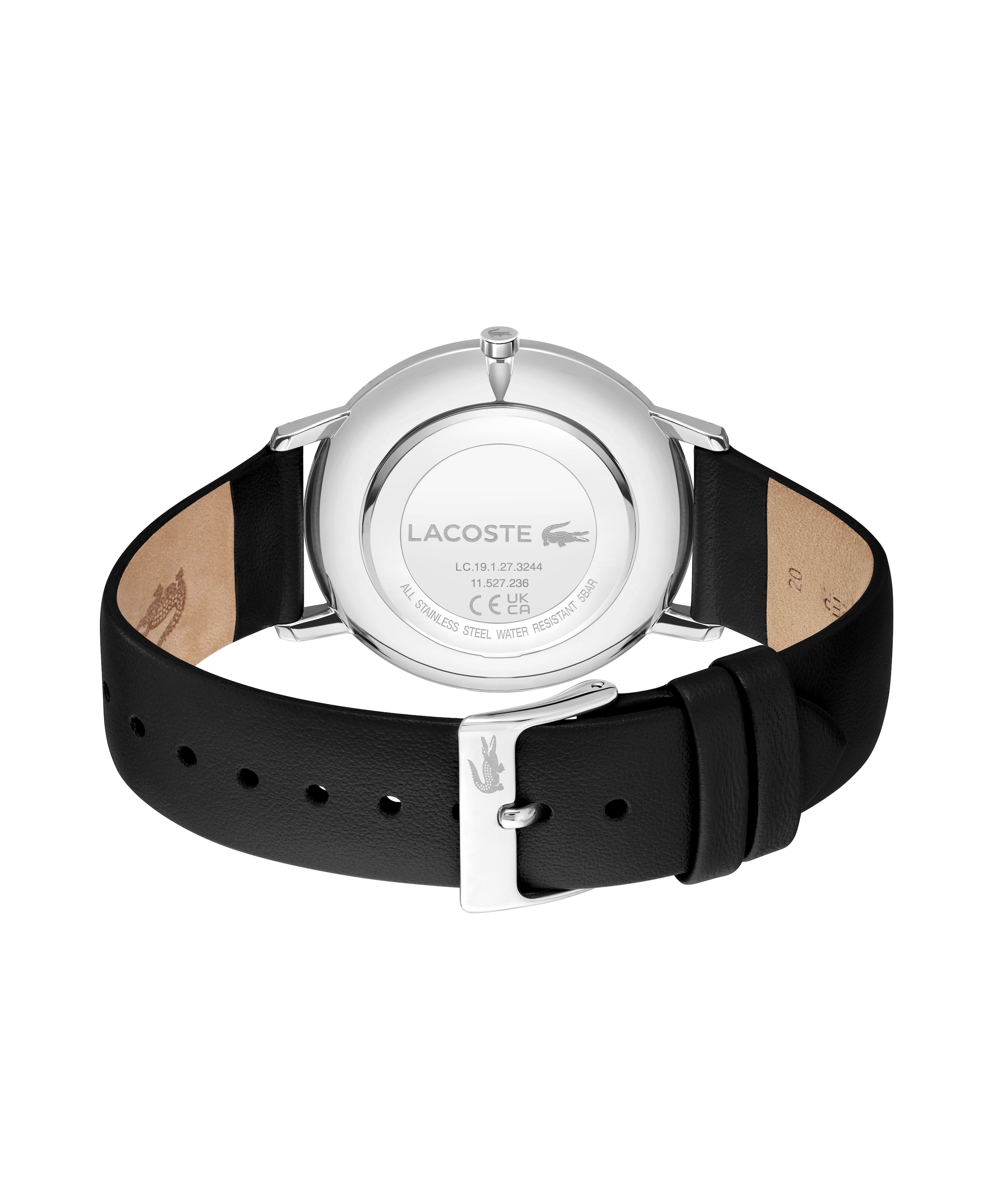 Lacoste Quarzuhr »CROCORIGIN«, Armbanduhr, Herrenuhr, Lederarmband, analog, Glassteine