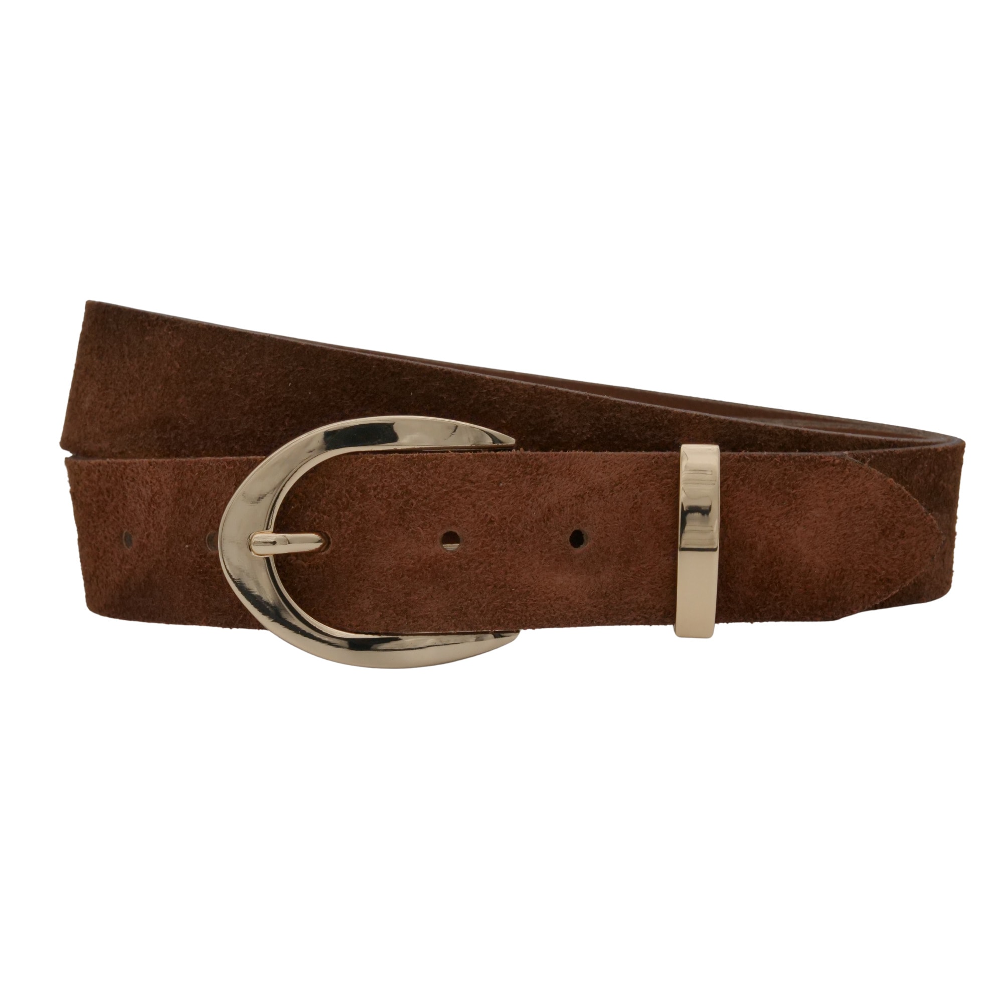 Ledergürtel ANNAMATONI "AnnaMatoni Damen Ledergürtel in hochwertigem Velour Leder 3,5cm", Damen, Gr. TW105 - 120cm Gesamtlänge, braun 650, 100% Leder, Gürtel Ledergürtel