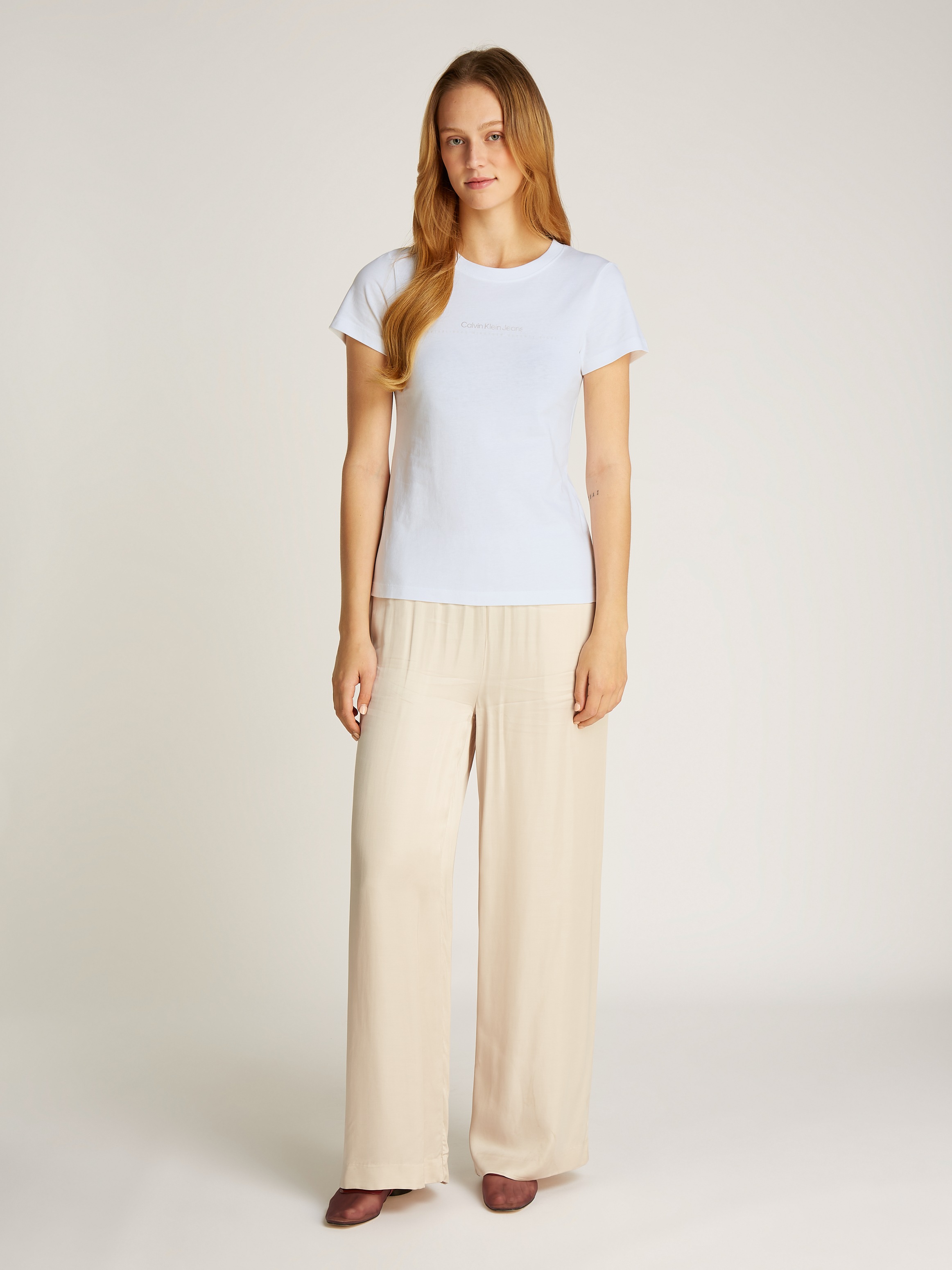 Calvin Klein Jeans Rundhalsshirt »INSTITUTIONAL GRAPHIC SLIM TEE«, mit Logodruck