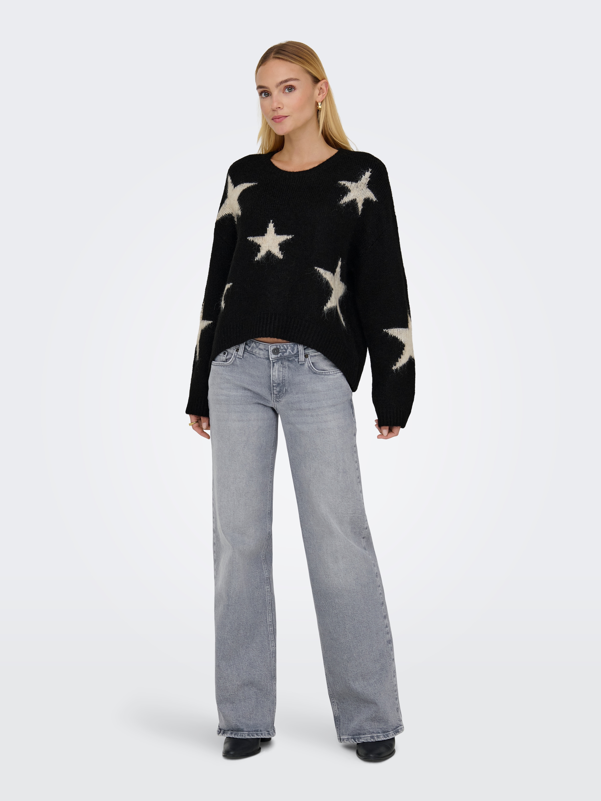 ONLY Strickpullover »ONLAZU LS STAR O-NECK KNT«