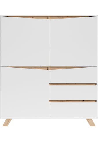 Highboard »Valentin«, Breite 120 cm, Höhe 142 cm, in matt weiß