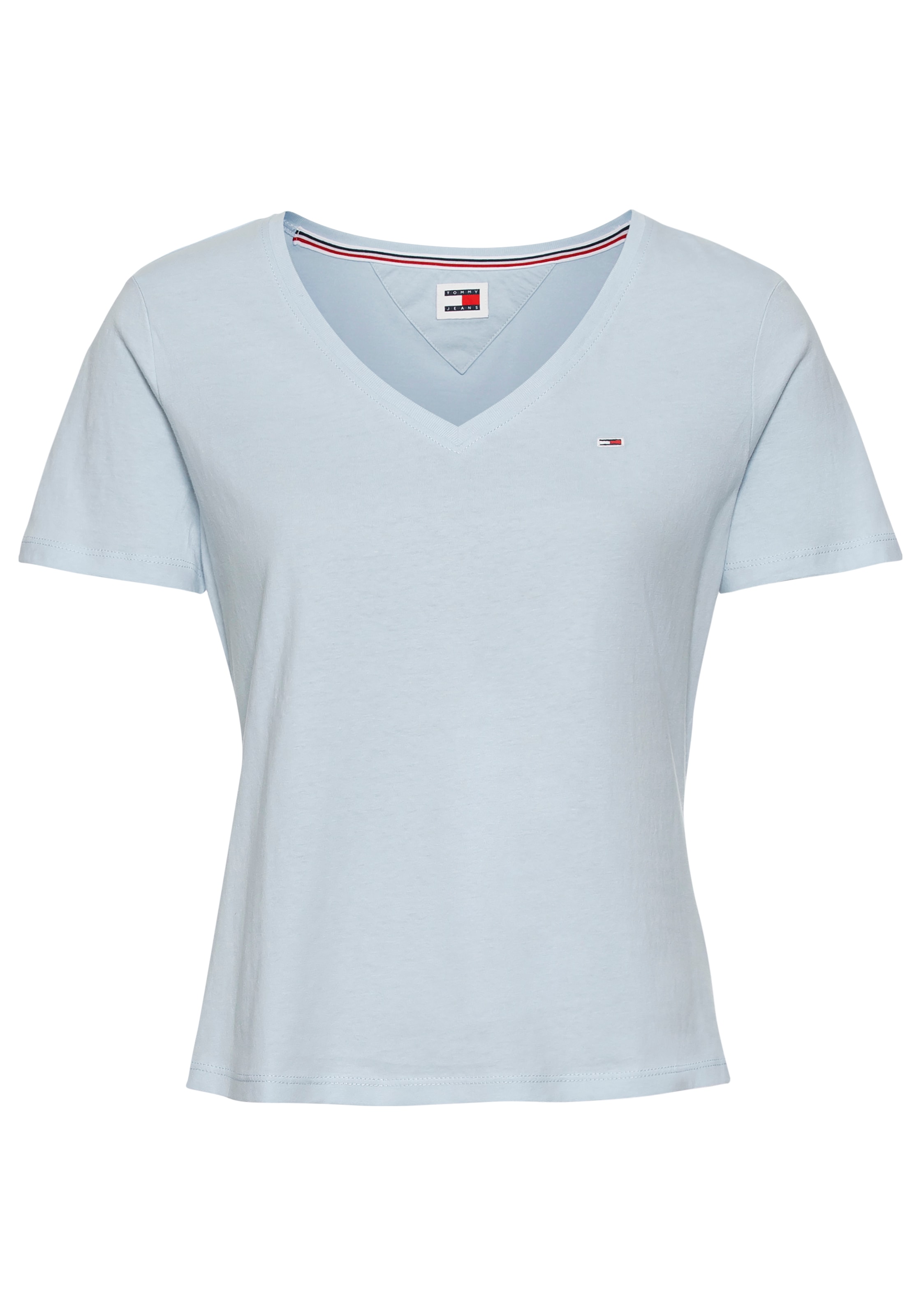 Tommy Jeans V-Shirt, mit Tommy für bestellen auf Brust | BAUR der Logo-Flag Jeans