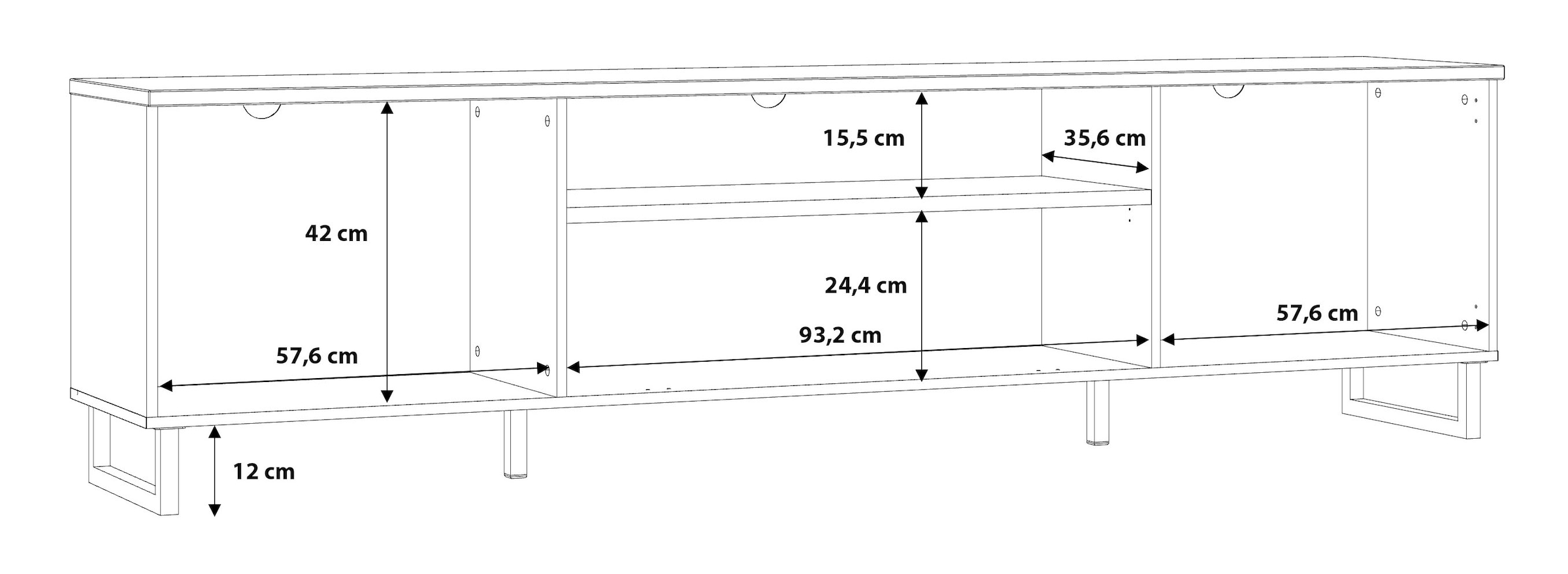 FORTE Breite | ca. cm 214 bestellen TV-Schrank, BAUR