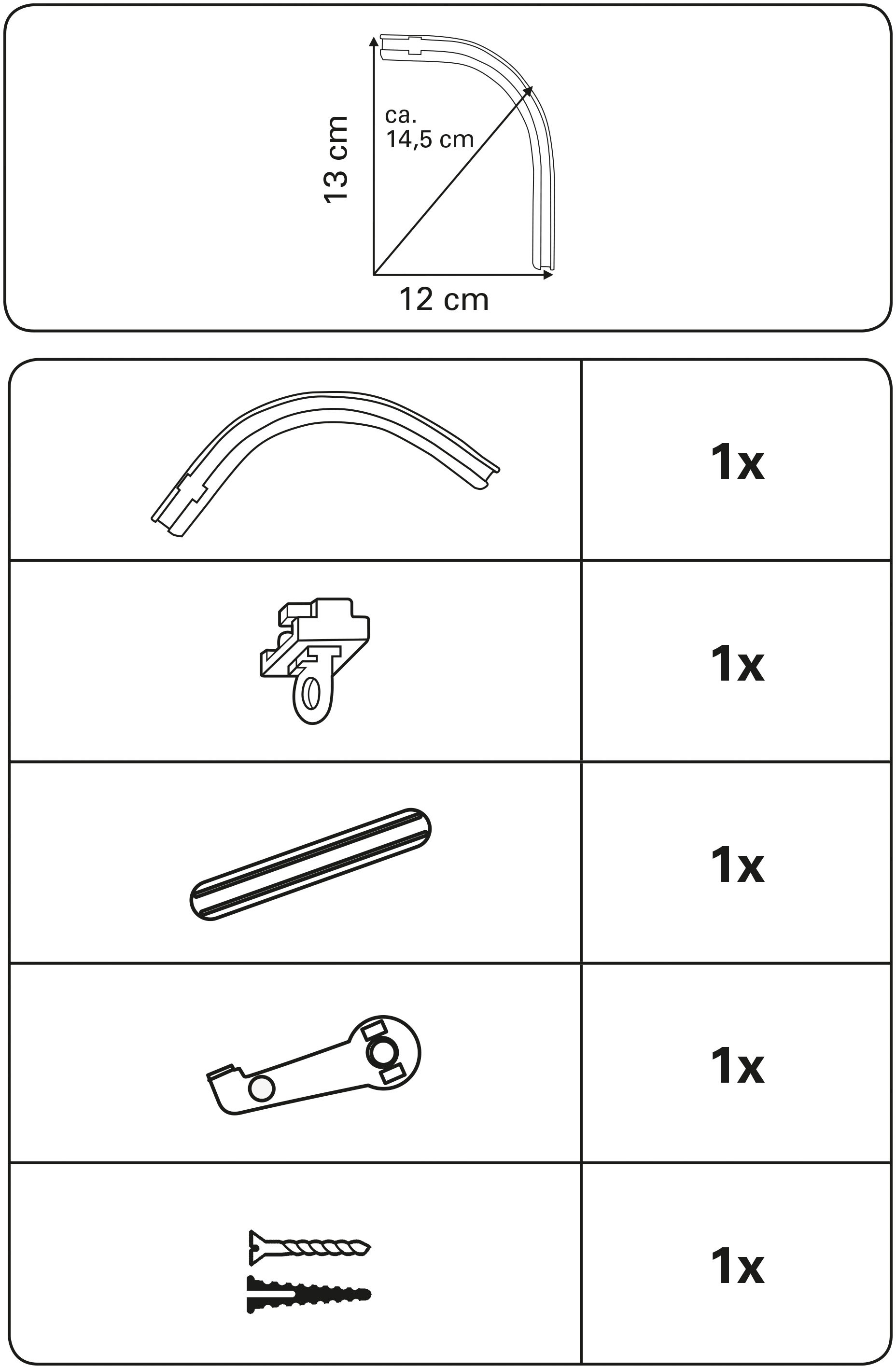 GARDINIA Gardinenschiene "Rundbogen" 1 läufig-läufig Fixmaß für Aluminiumsc günstig online kaufen