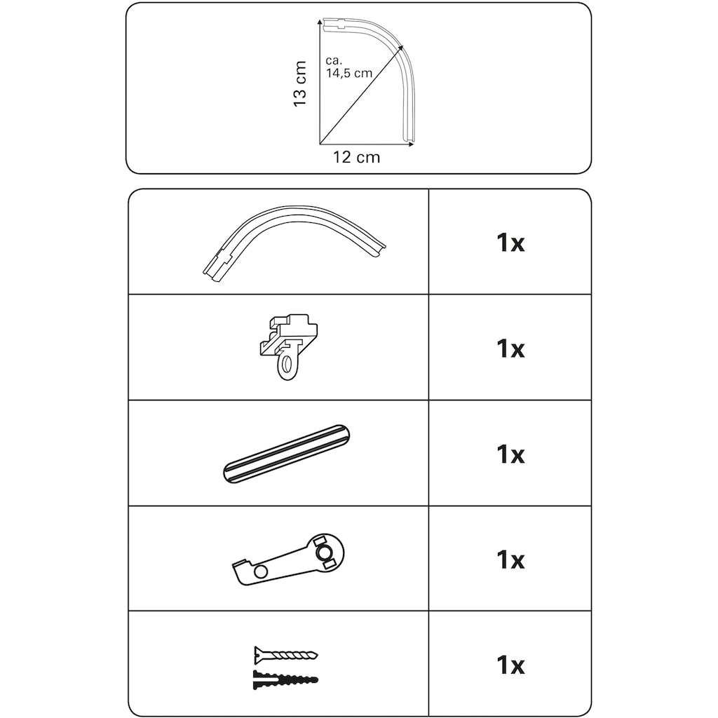 GARDINIA Gardinenschiene »Rundbogen«, 1 läufig-läufig, Fixmaß