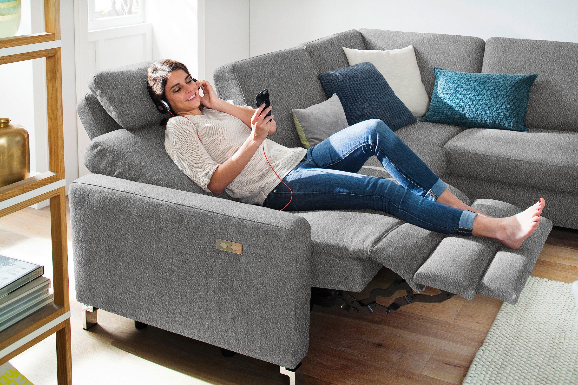 3C Candy Ecksofa »Mainau modern und elegant, mit gutem Sitzkomfort, L-Form«, wahlweise mit elektrischer Relaxfunktion, Federkern