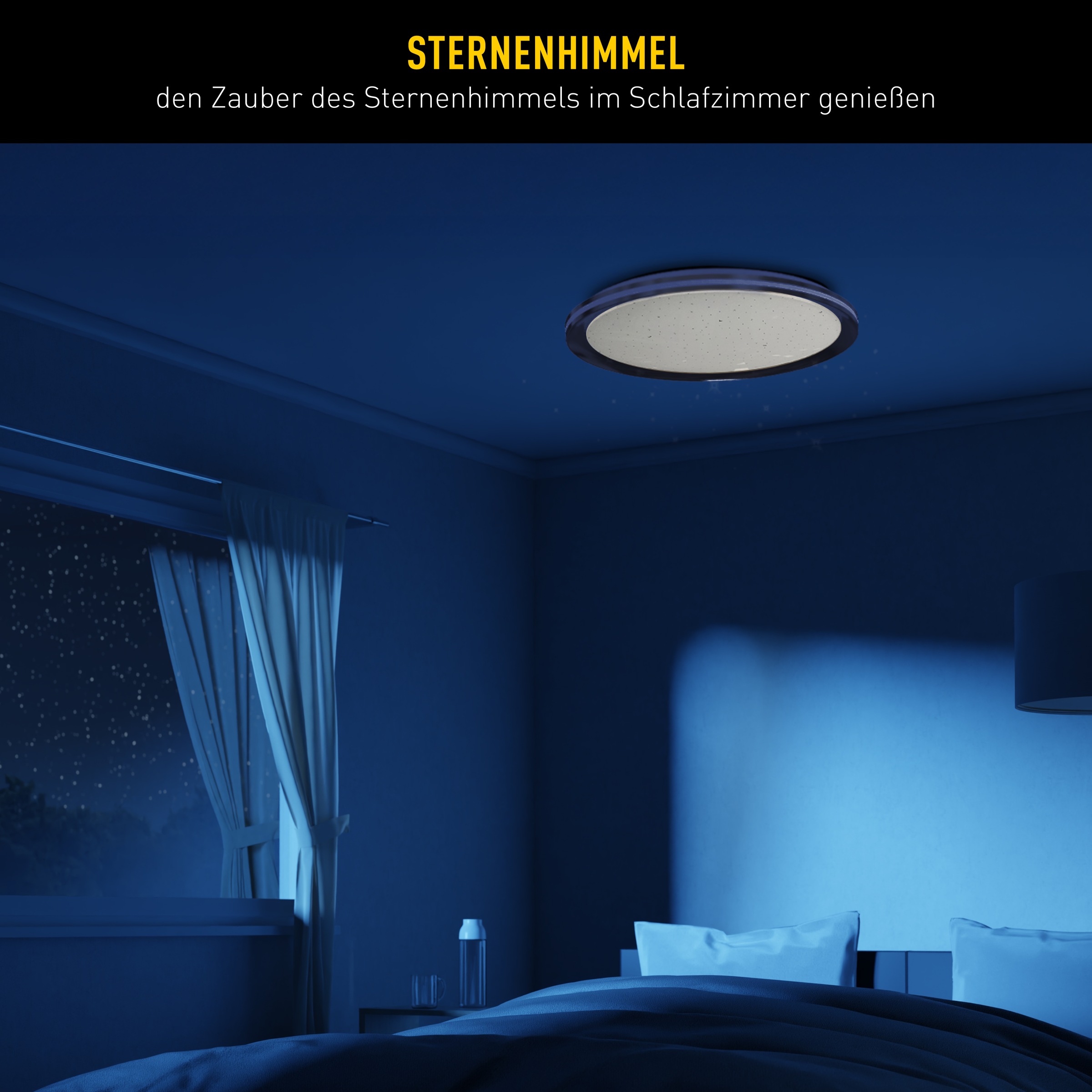 näve LED Deckenleuchte »Liebenzell« LED-Modul 1 Stk. Neutralweiß | Warmweiß CCT, Memory, Nachtlicht, Zeitschaltuhr, Sterneffekt, IR-Fernbedienung