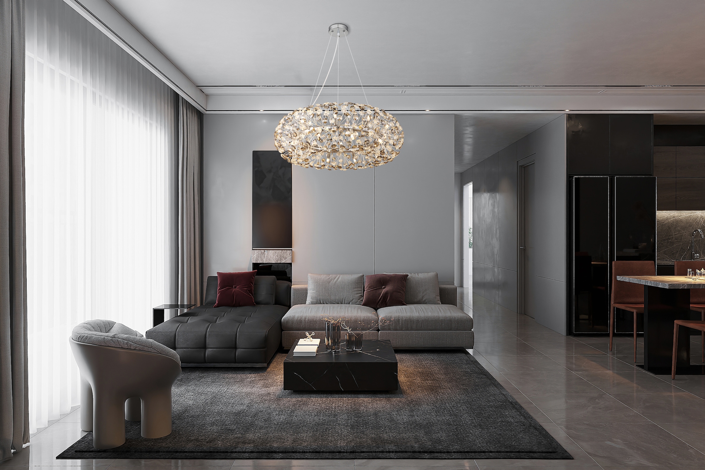 GLOBO LIGHTING Hängeleuchte »KATRINA« G9 1 Stk. Warmweiß Verchromter Luster mit K9 Kristallen, Höhe kürzbar, 20 G9 LED