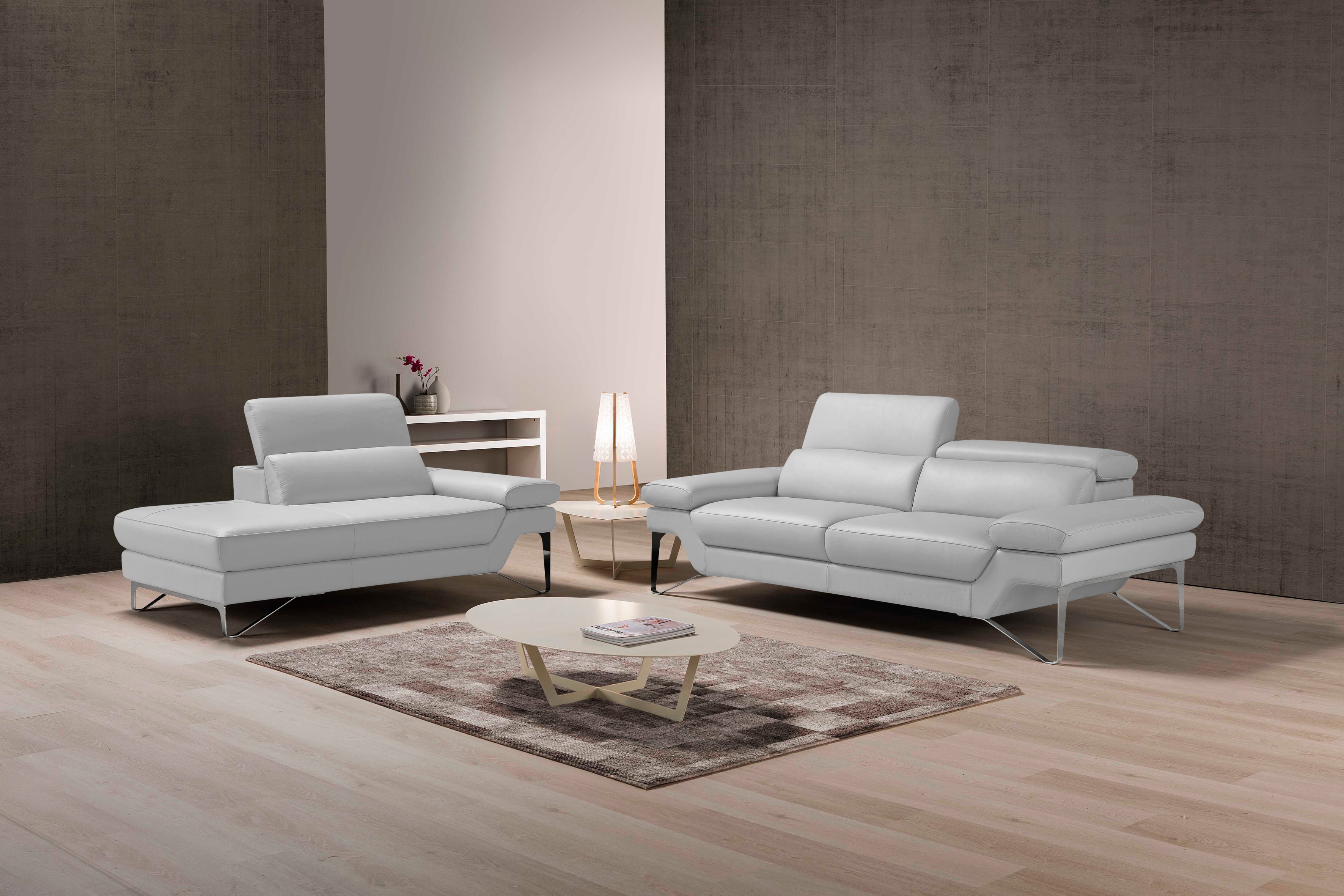 Egoitaliano Polstergarnitur "Princess Design und Sitzkomfort im Einklang, bequem und hochwertig" Set aus 2,5 Sitzer und freitehende Ottomane, Kopfstützen verstellbar