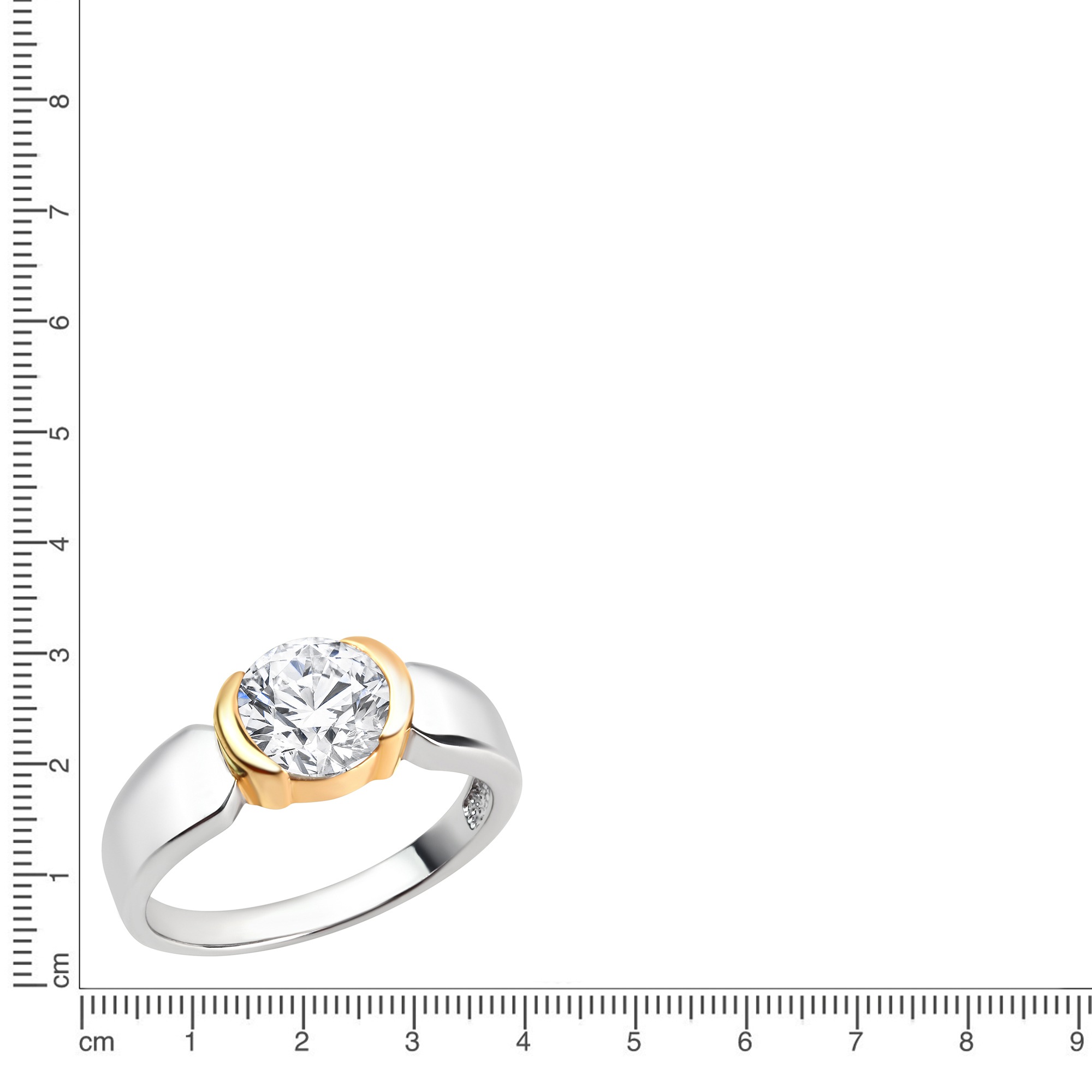 Vivance Fingerring »925/- Sterling Silber rhodiniert bicolor Zirkonia«