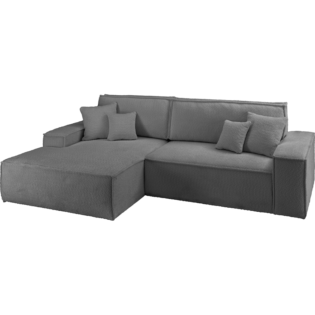 andas Ecksofa »Finnley Schlafsofa 267 cm in Bouclé u. Struktur fein«