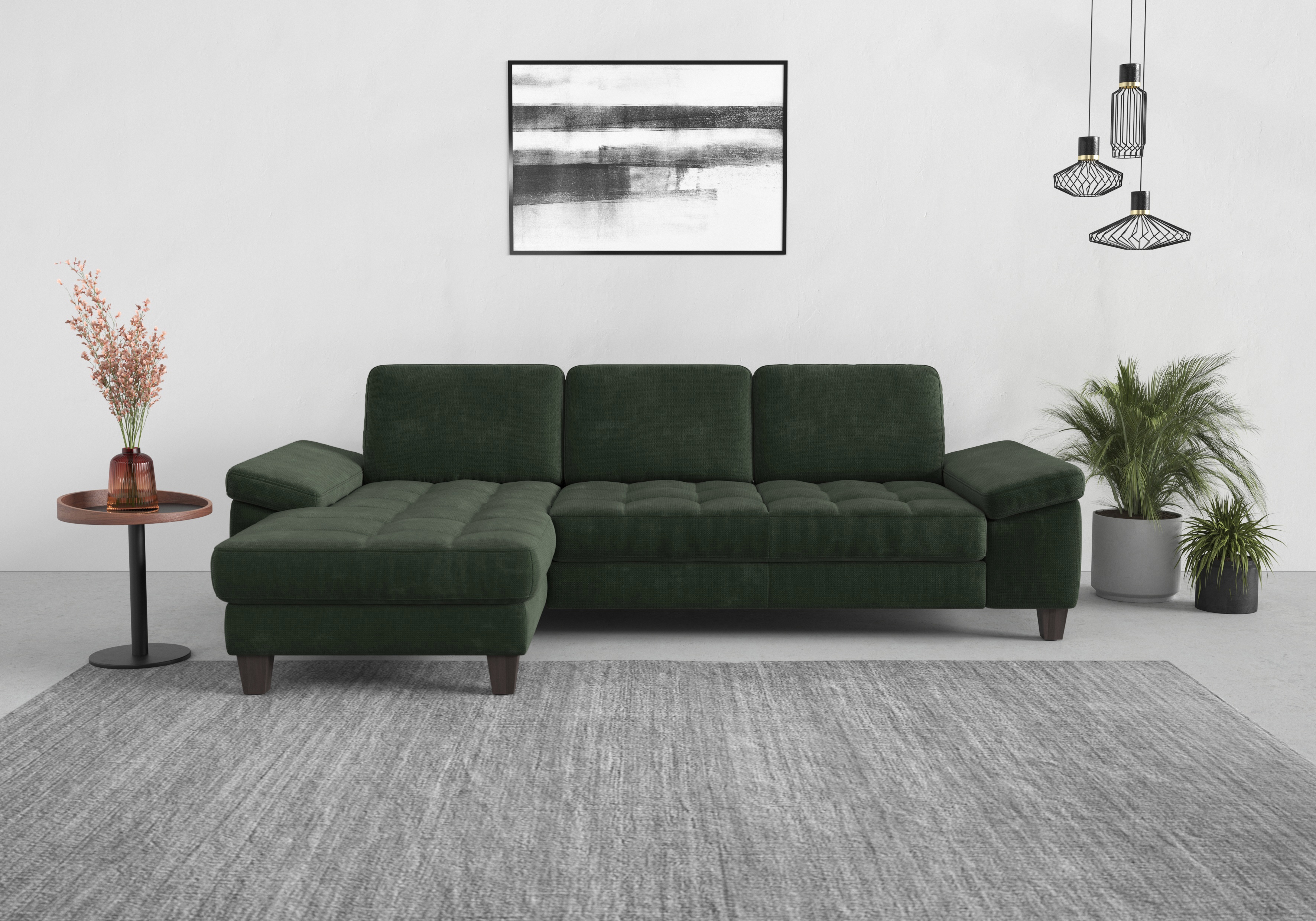 sit&more Ecksofa "Westham L-Form" Recamiere, mit oder ohne Schlaffunktion, Bettkasten, Füße wengefarben