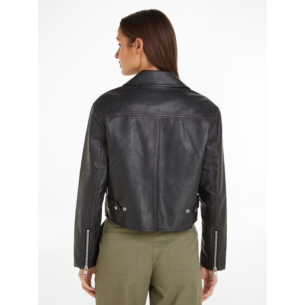 Calvin Klein Jeans Lederimitatjacke »SHORT FAUX LEATHER JACKET«