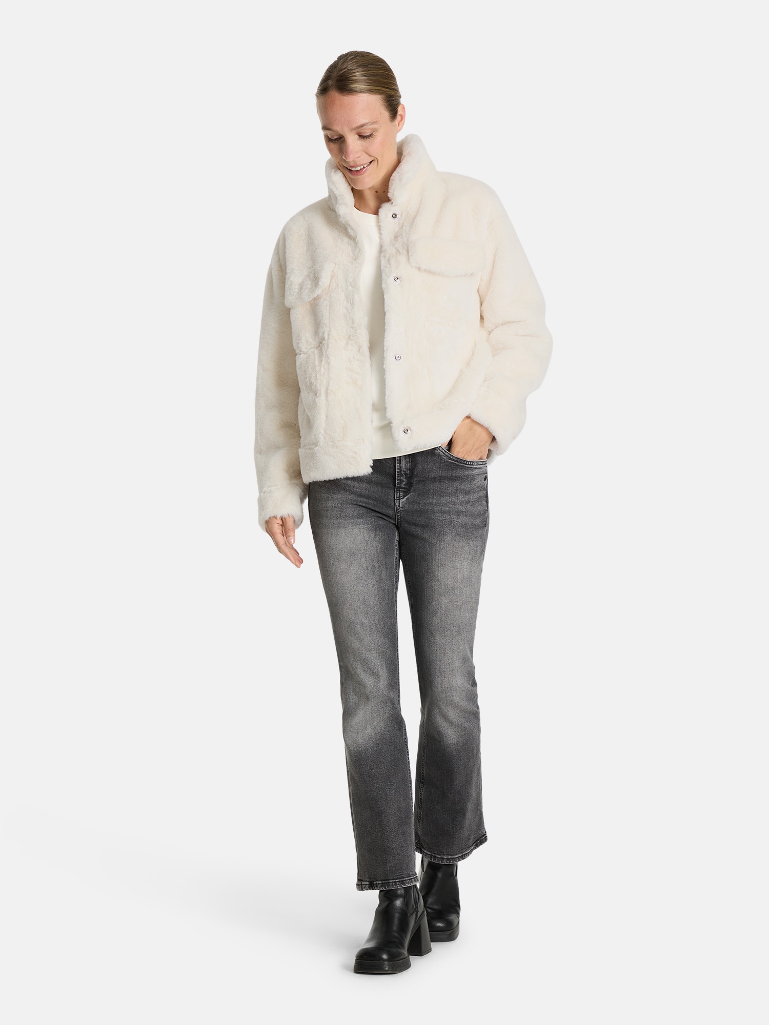 Lieblingsstück Plüschjacke »MaliL«, mit Hemdblusenkragen