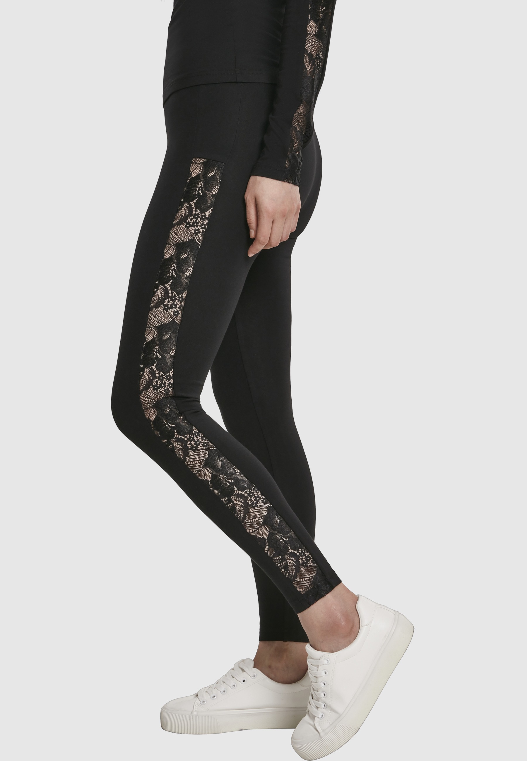 URBAN CLASSICS Leggings »Urban Classics Damen Ladies Lace Striped Leggings«