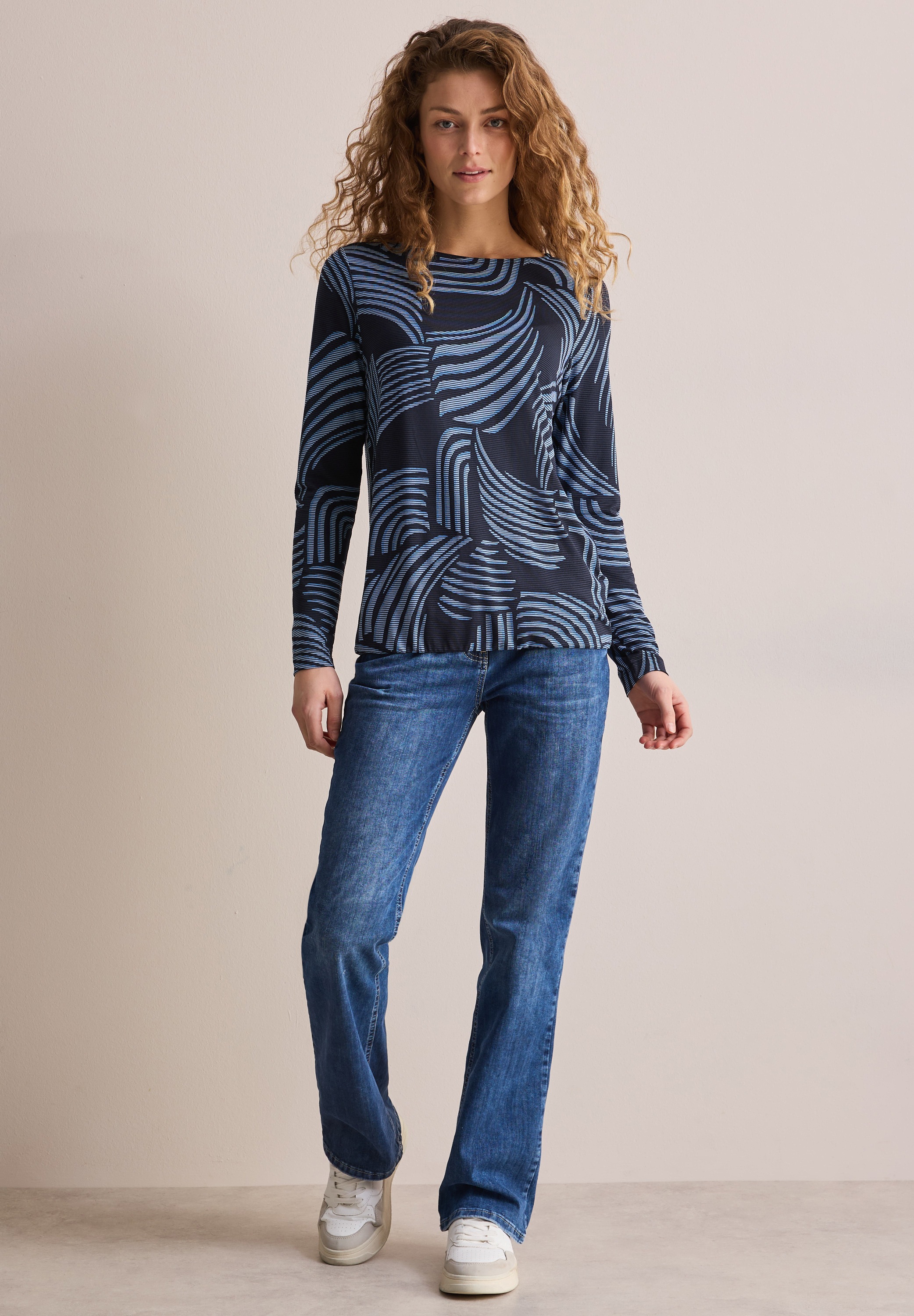 Cecil Print-Shirt, mit U-Boot-Ausschnitt