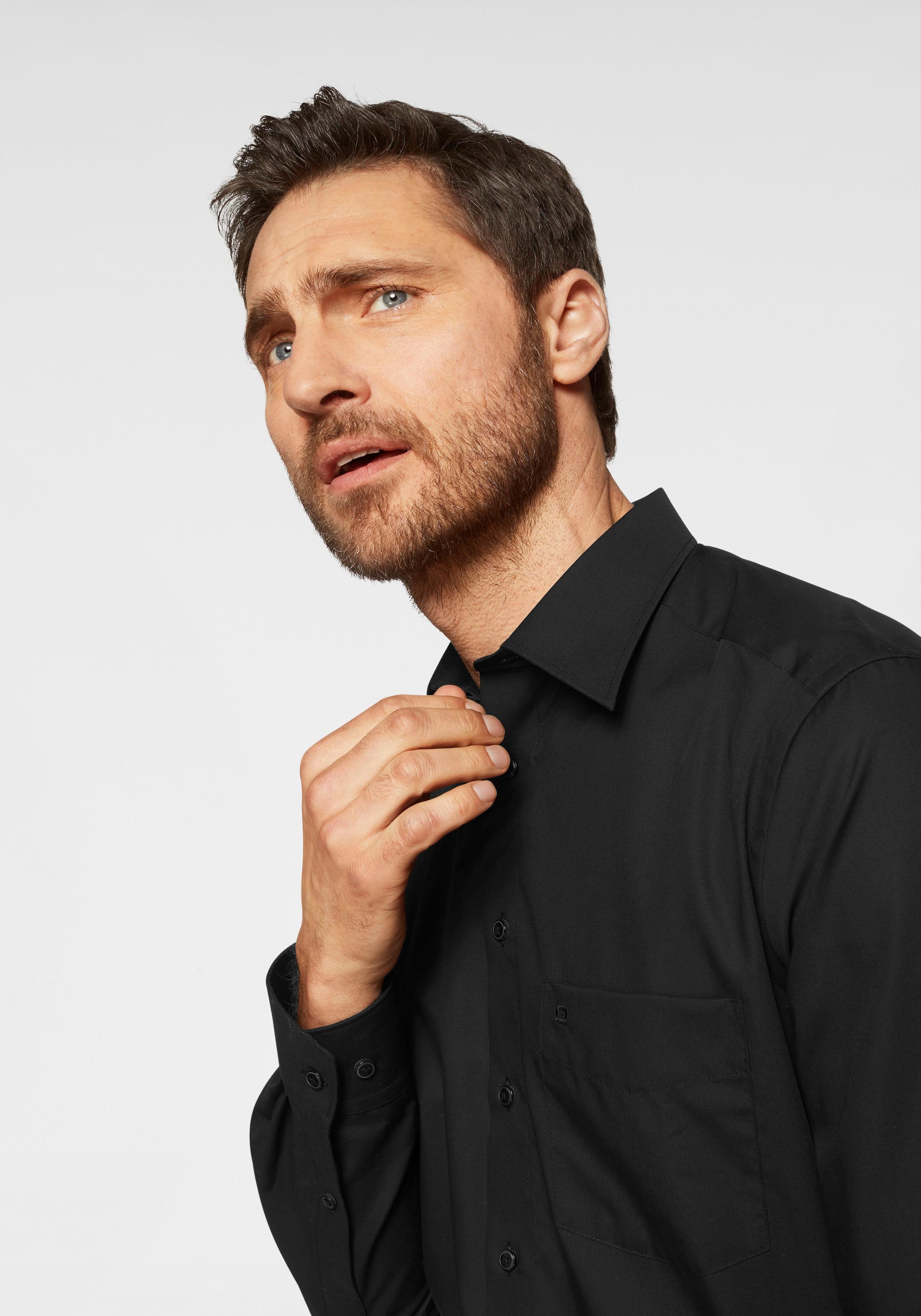 OLYMP Hemd Modern Fit Schwarz 43 5