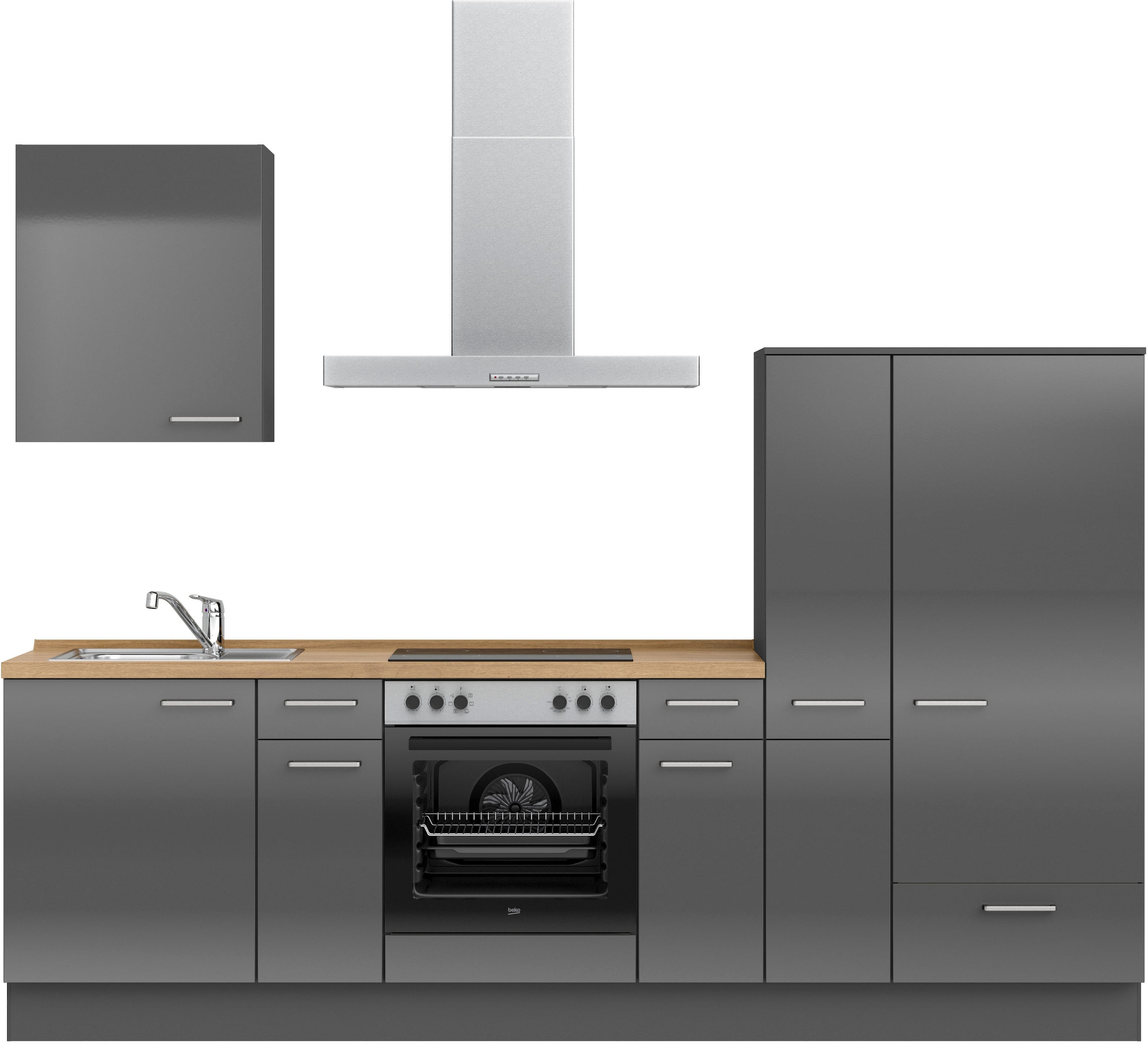 nobilia ""Flash I", NEU: individuell anpassbar mit gratis Profi-Beratung" vormontiert, Breite 270 cm, Ausrichtung wählbar, wahlw. mit E-Geräten